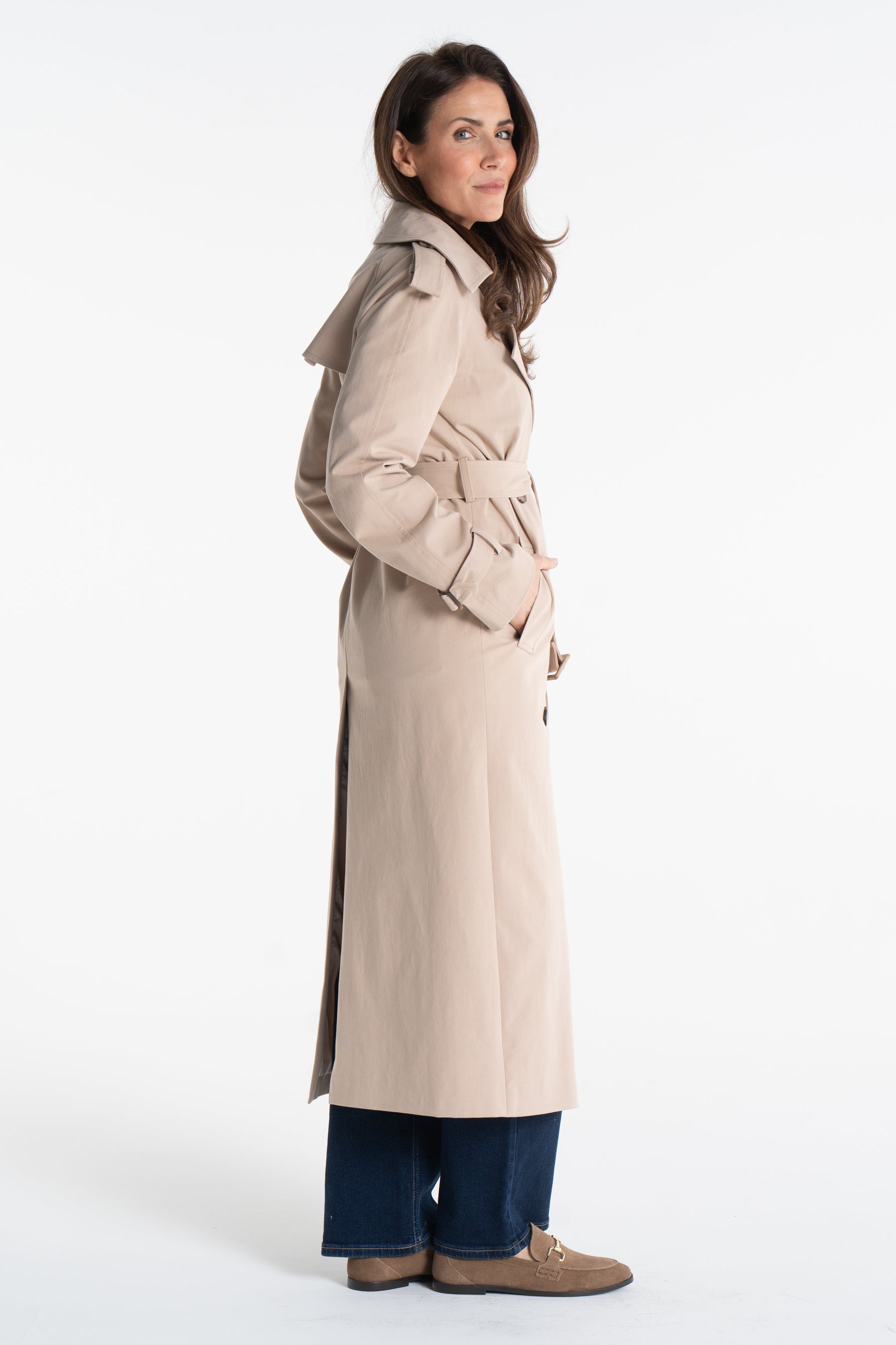 Trencz ADRIANNA maxi beżowy