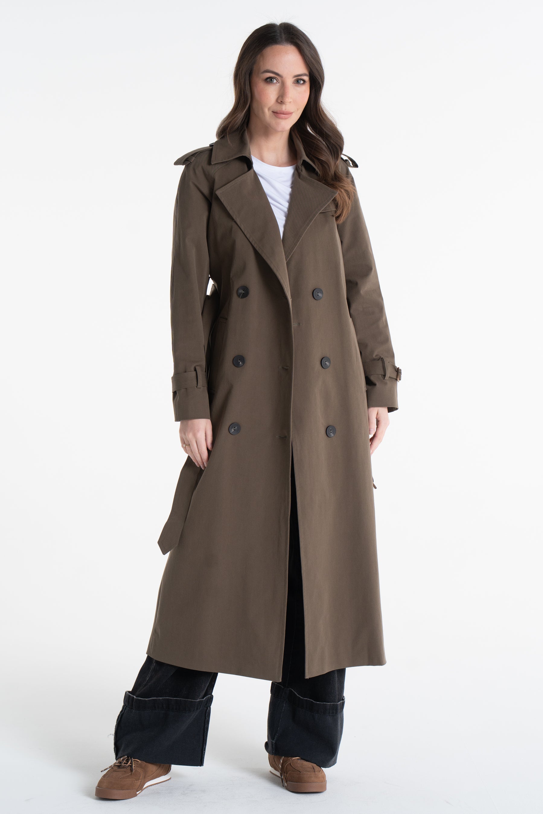 Trencz ADRIANNA maxi oliwkowy