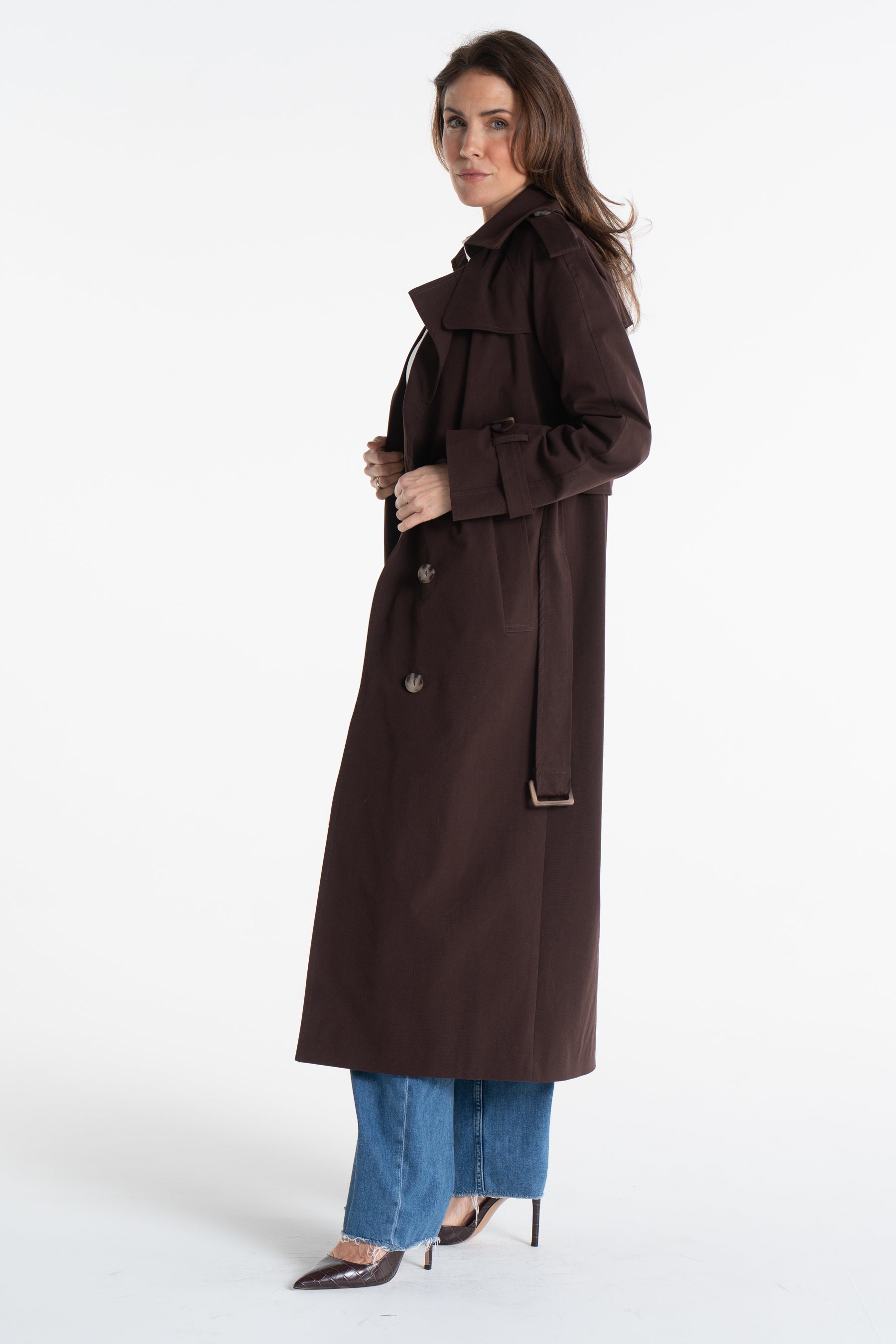 Trencz ADRIANNA maxi ciemna czekolada