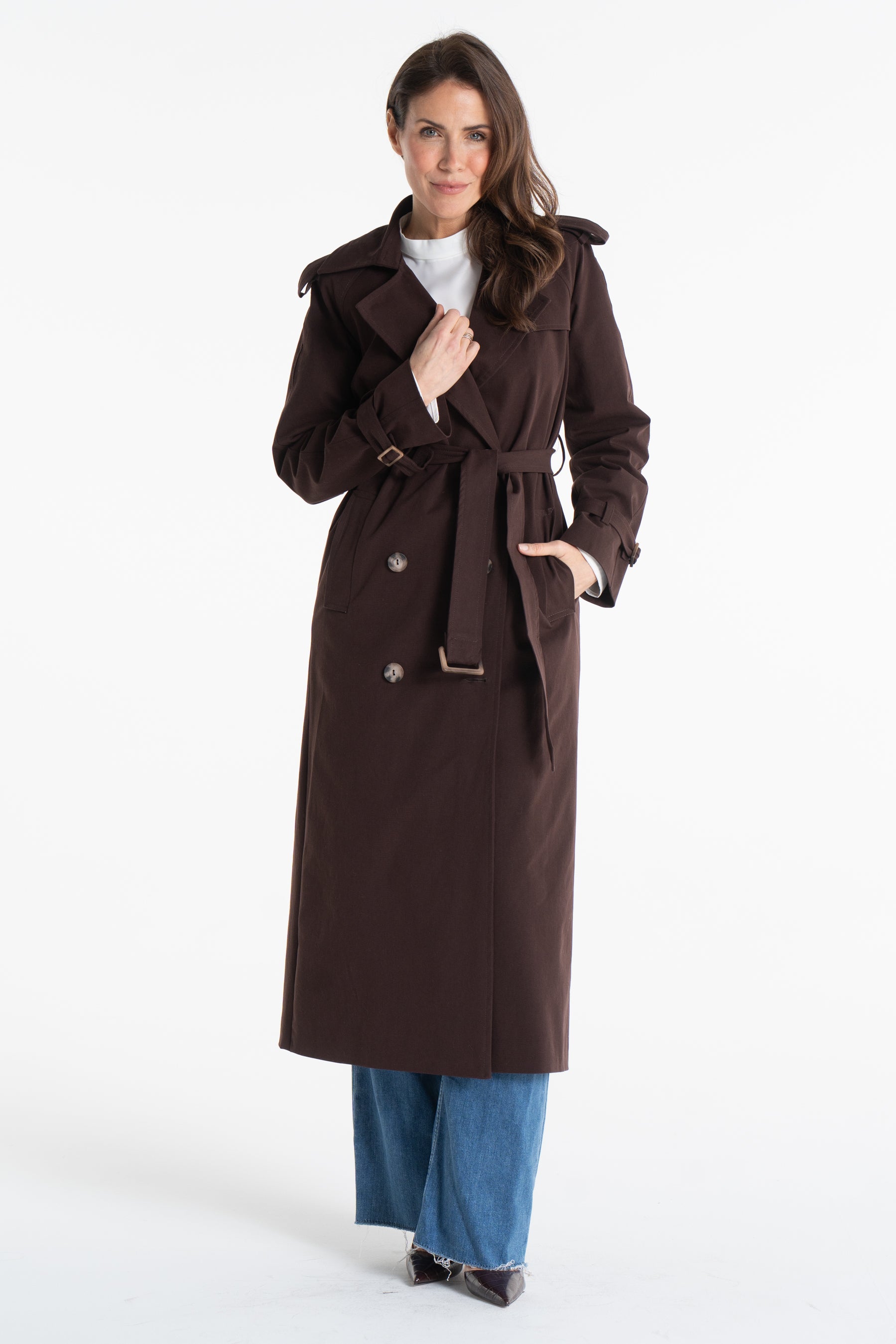 Trencz ADRIANNA maxi ciemna czekolada