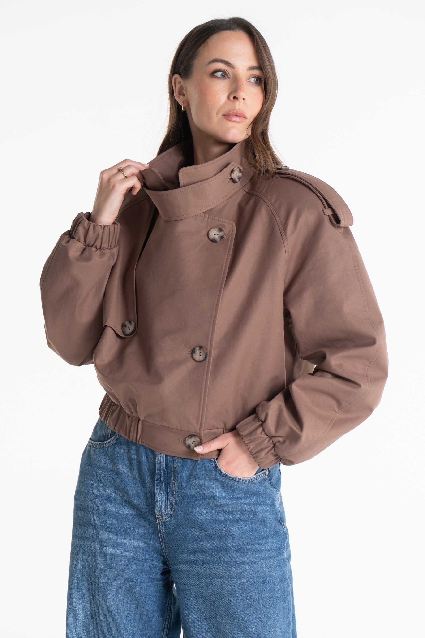 Trencz ELLIOT jasna czekolada