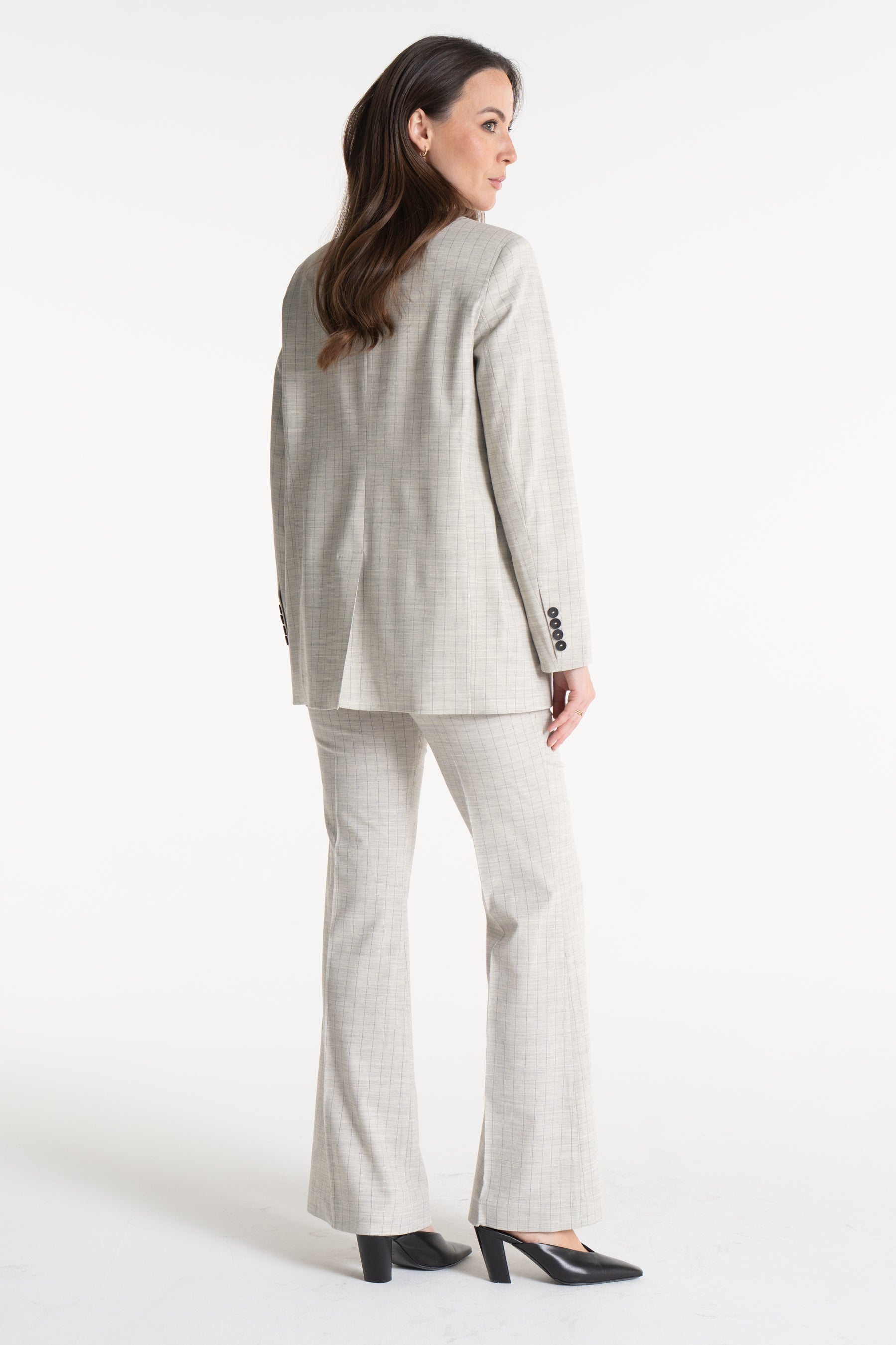 Spodnie BERTA beżowe w paski