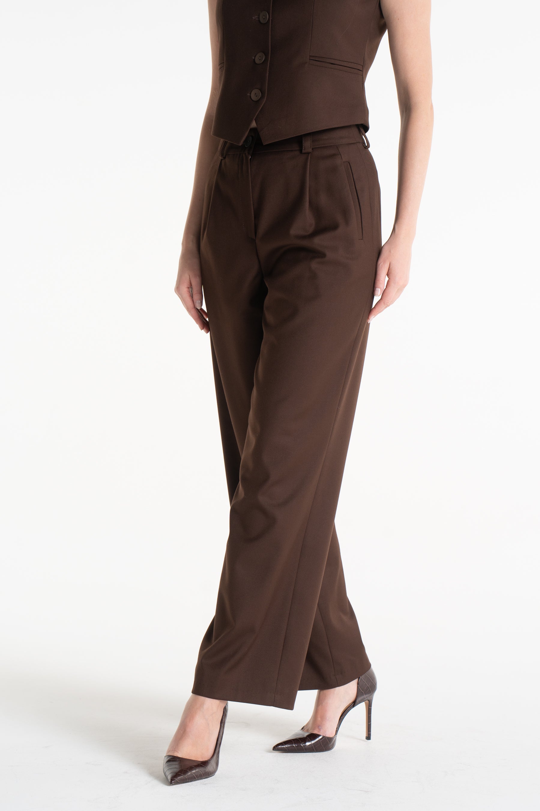 Spodnie EWELINA czekoladowe