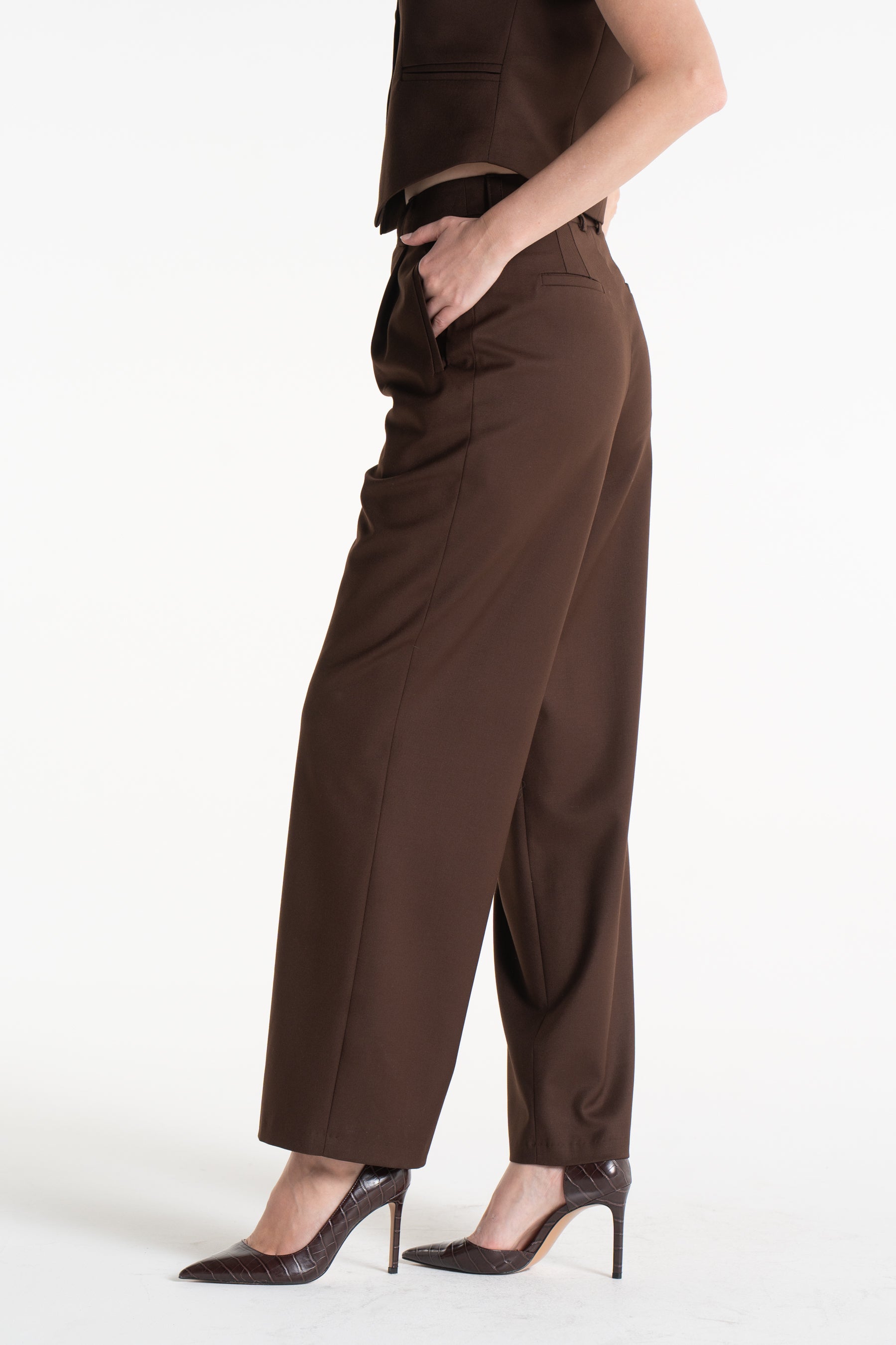 Spodnie EWELINA czekoladowe