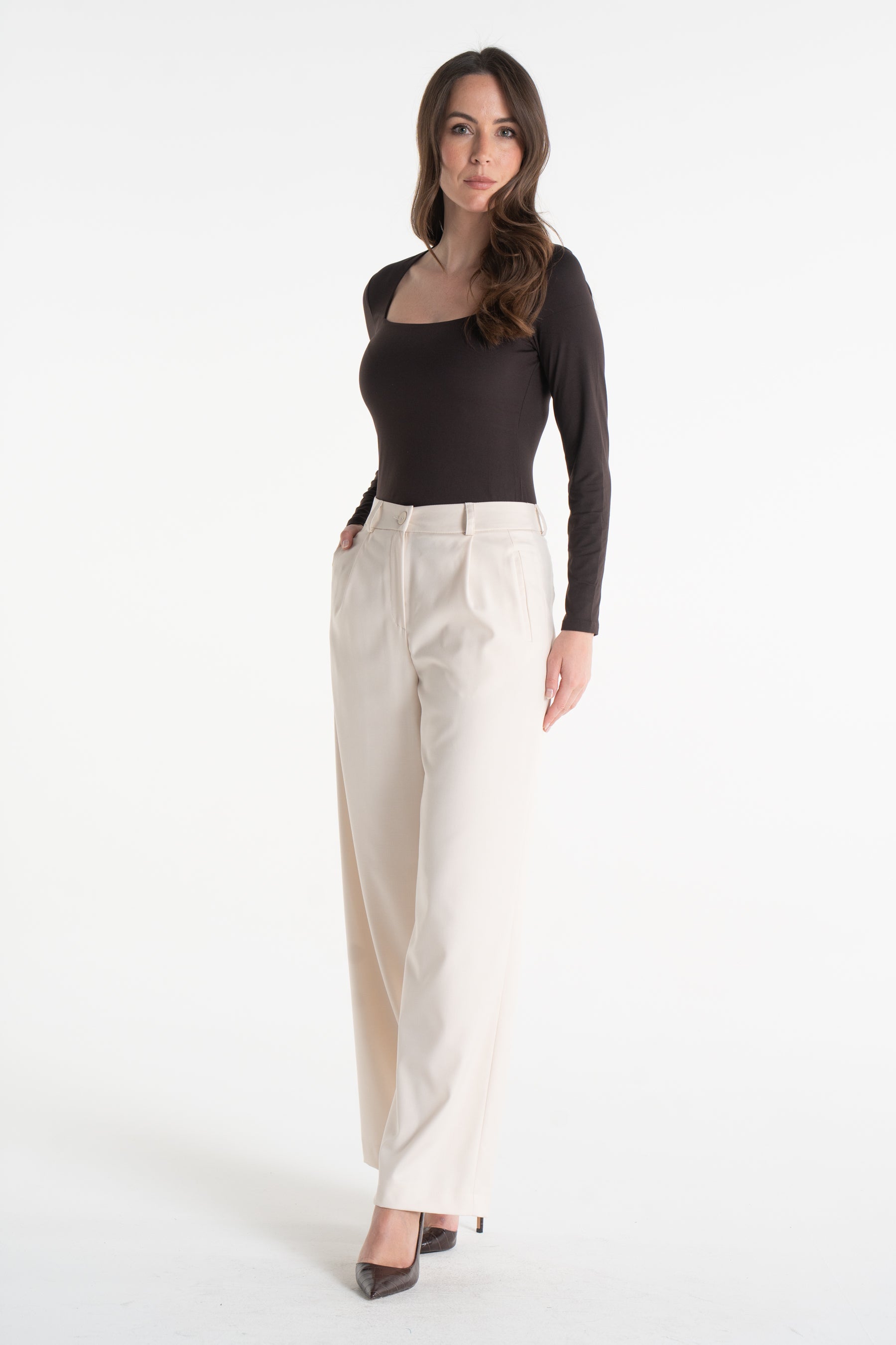 Spodnie EWELINA śmietankowe