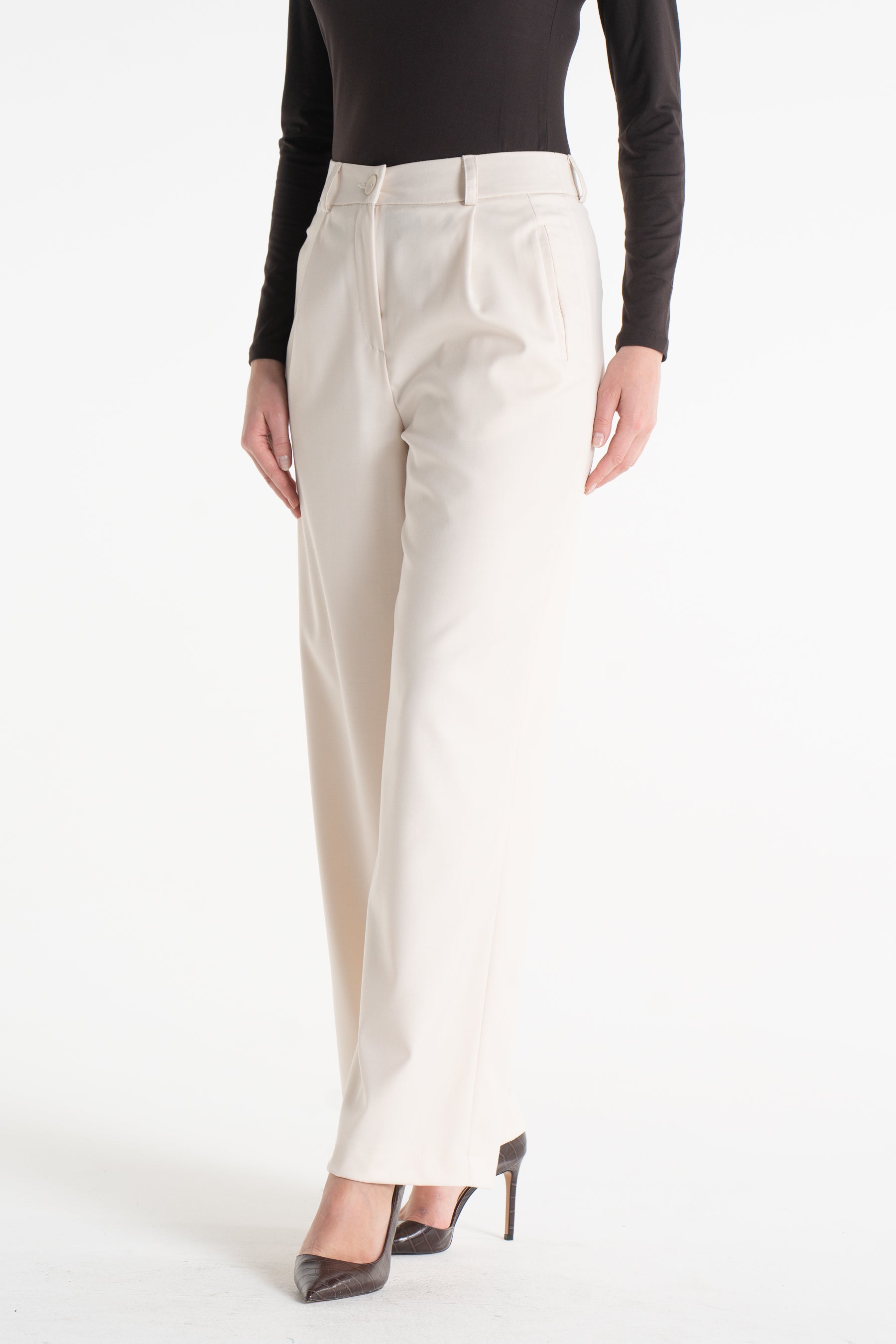 Spodnie EWELINA śmietankowe