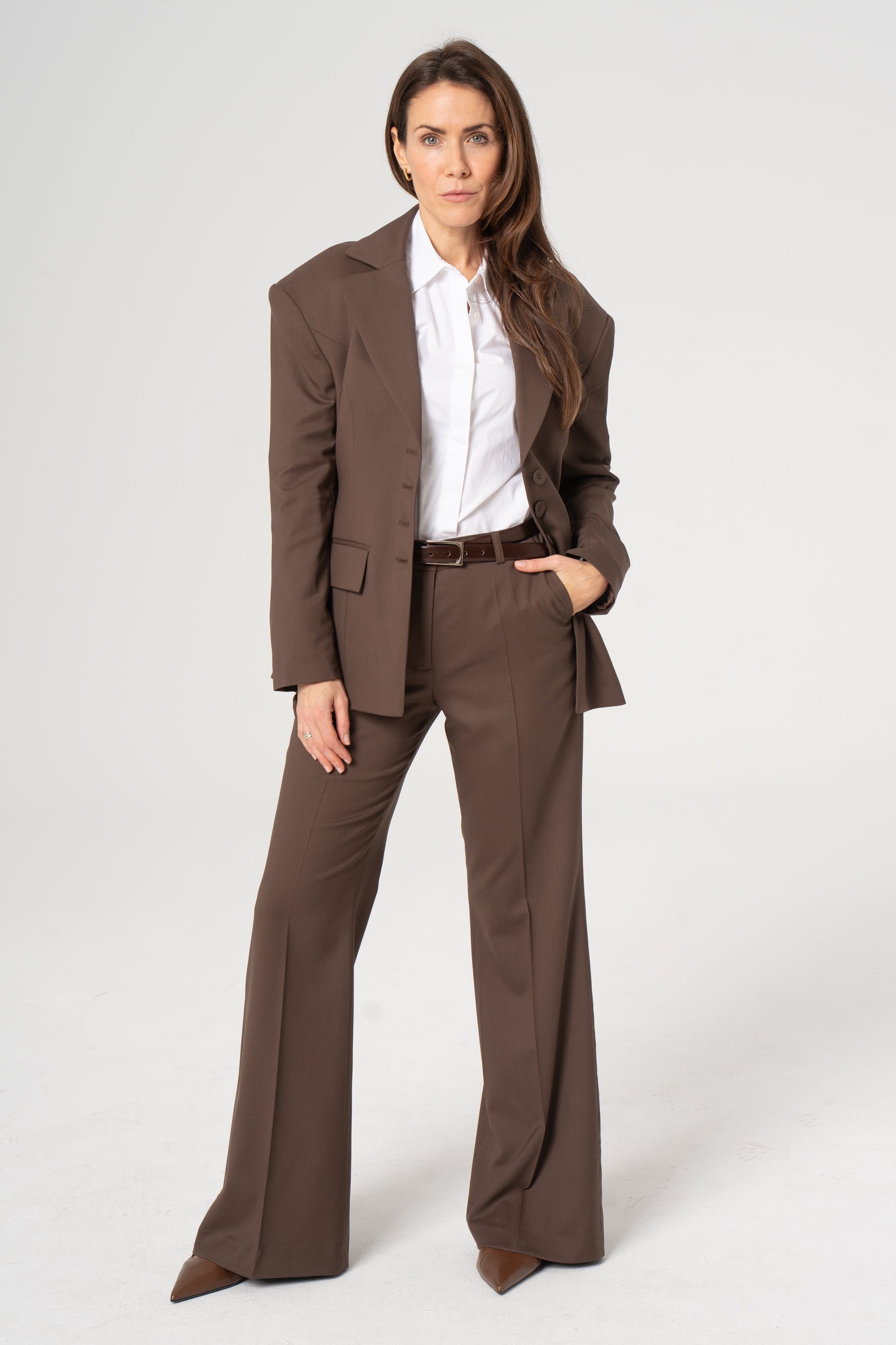 TAMARA chocolate wool blazer