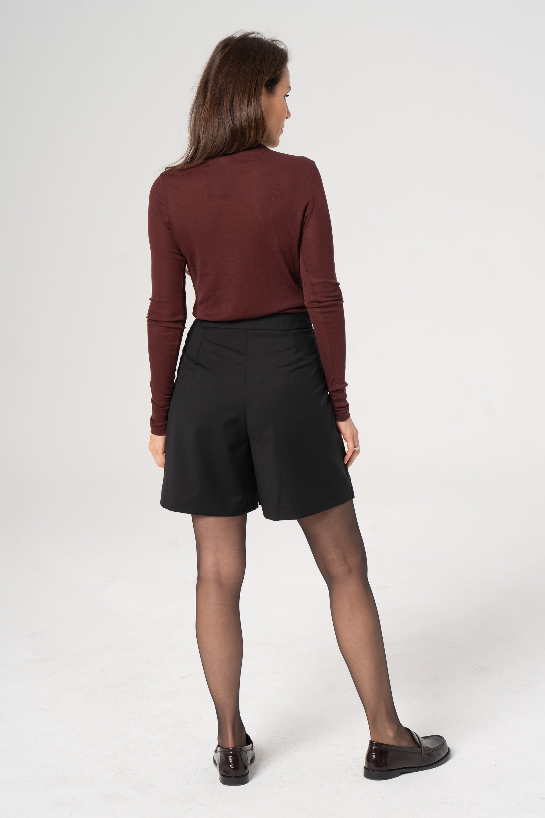 Woolen skirt-shorts TINA black