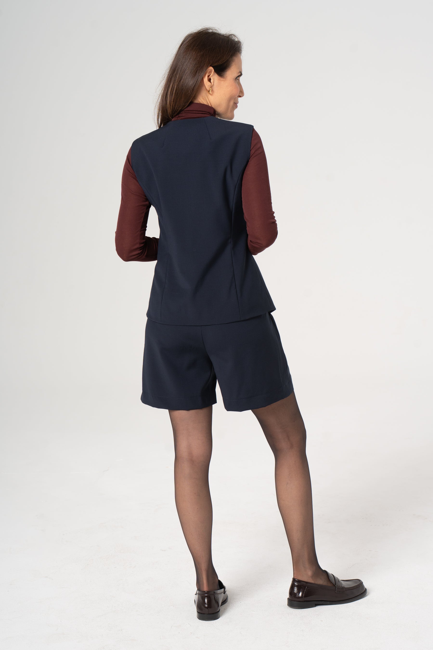DEBORA navy wool vest