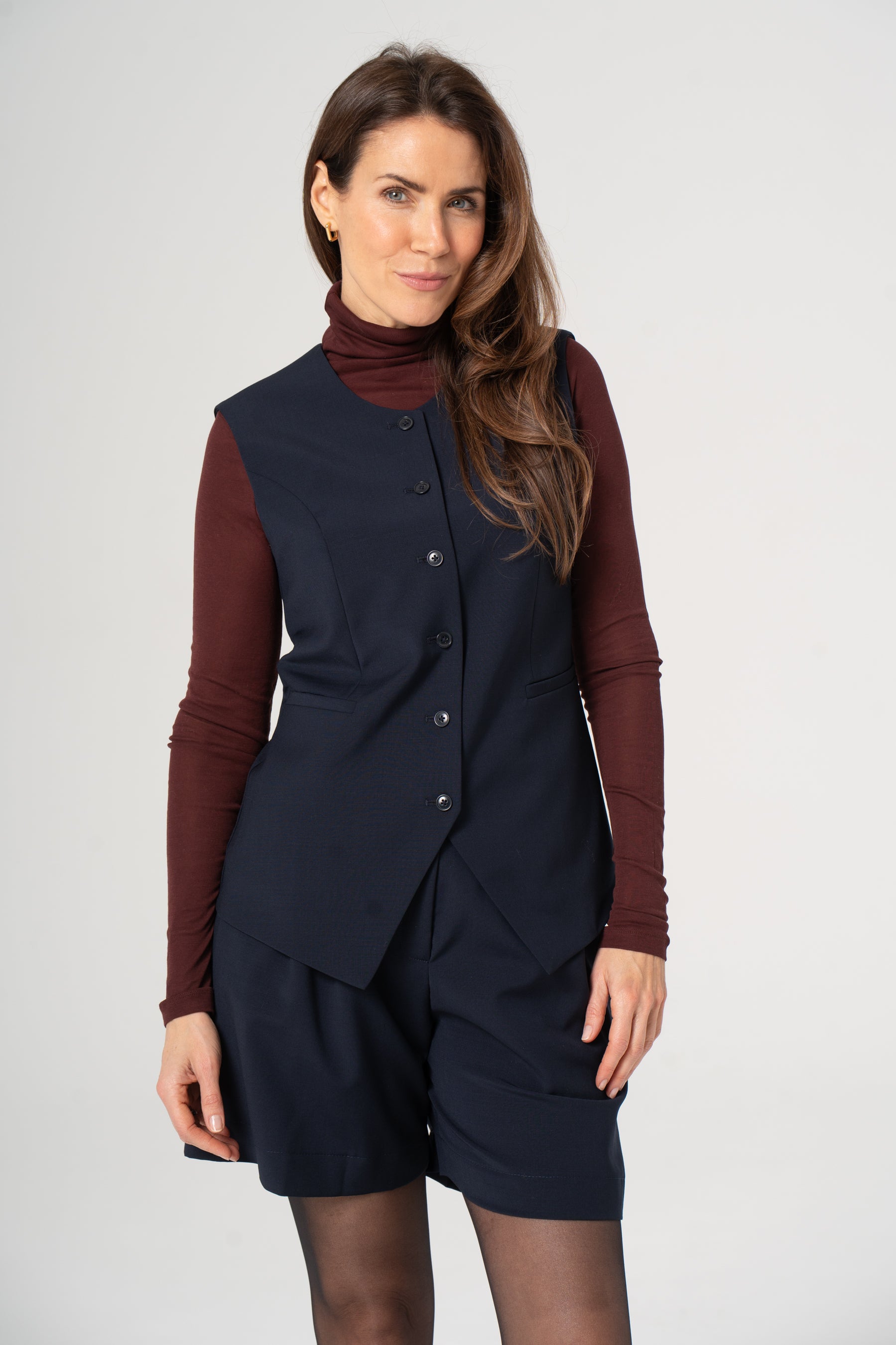 DEBORA navy wool vest