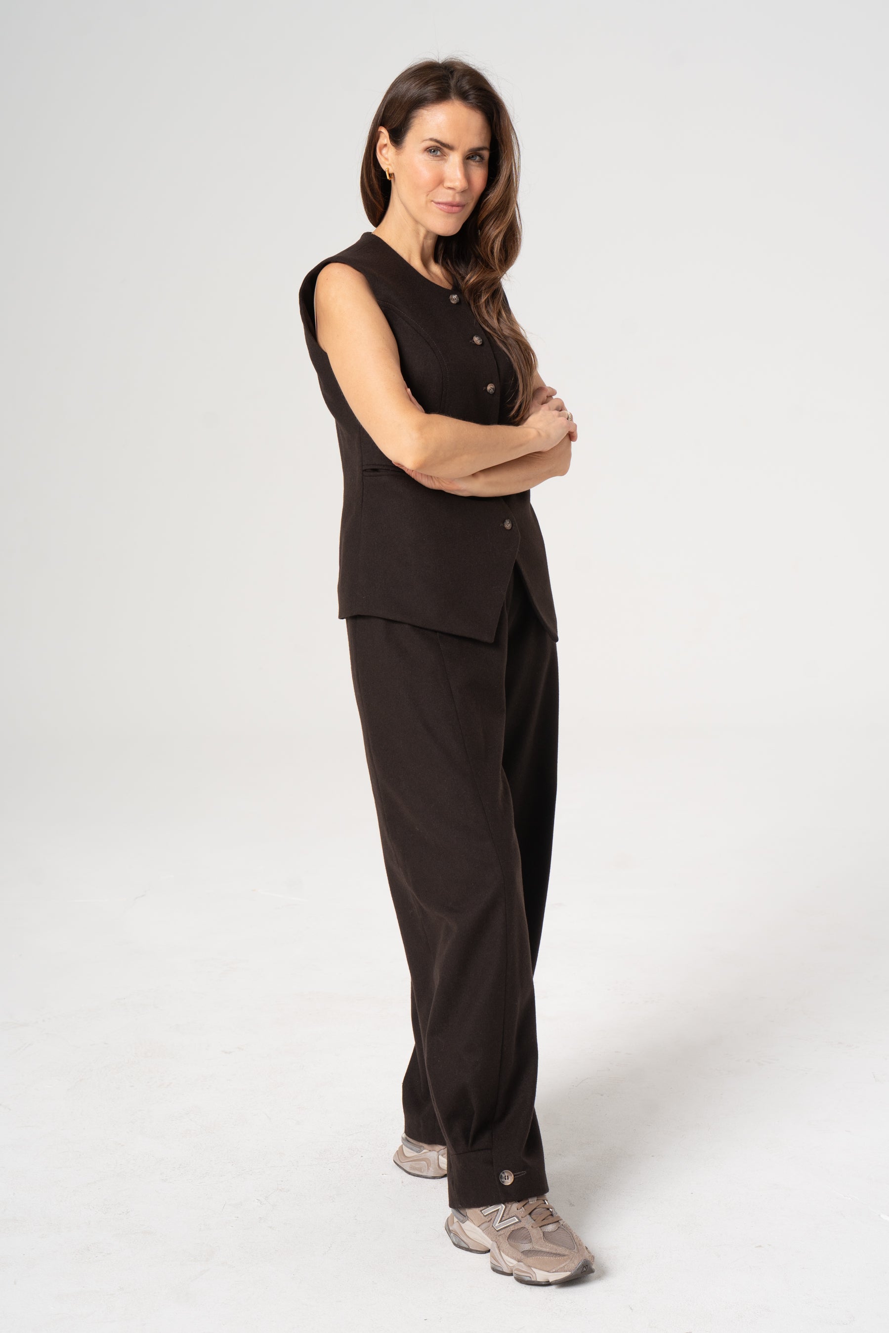 DEBORA wool vest chocolate