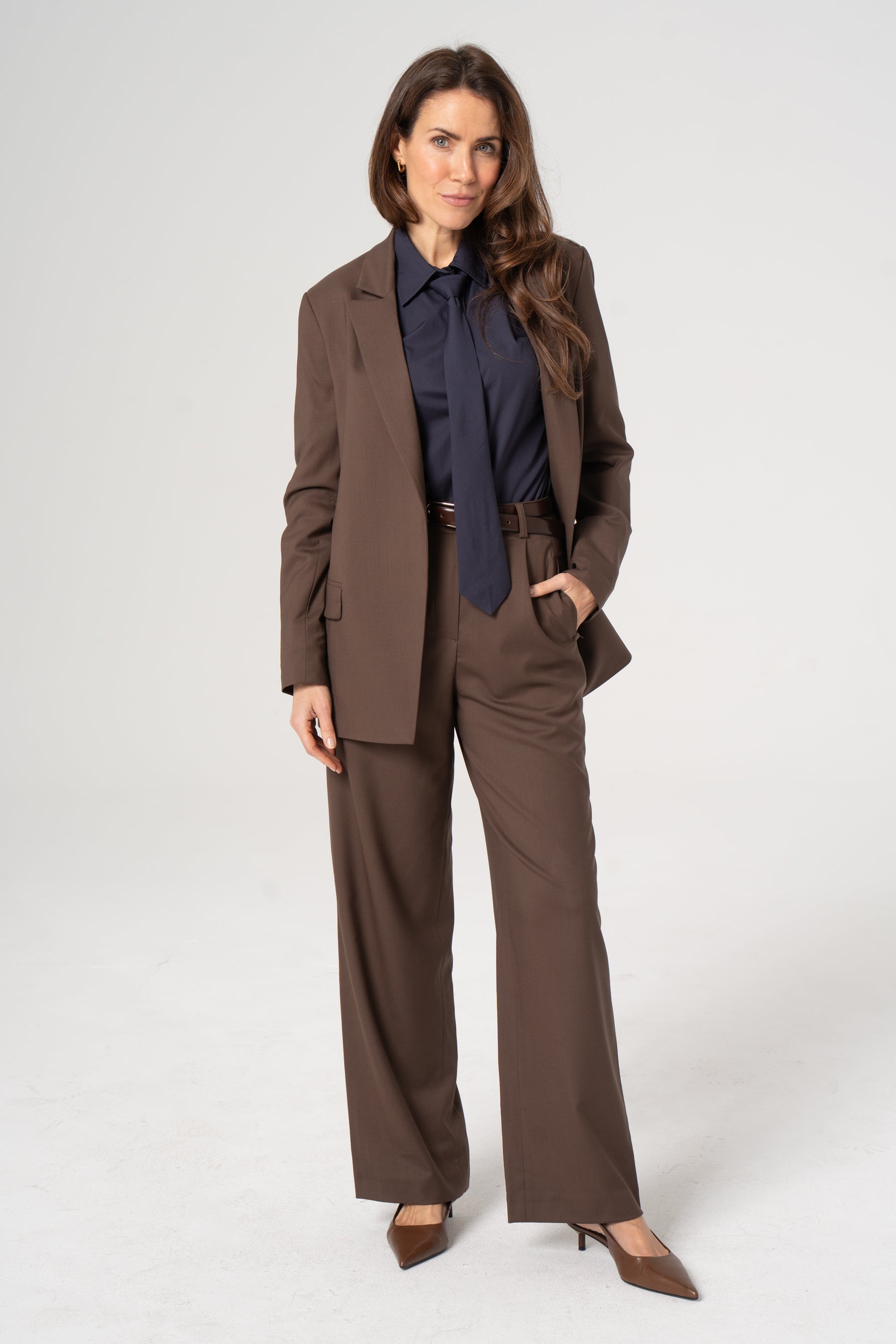 MORENA wool blazer chocolate