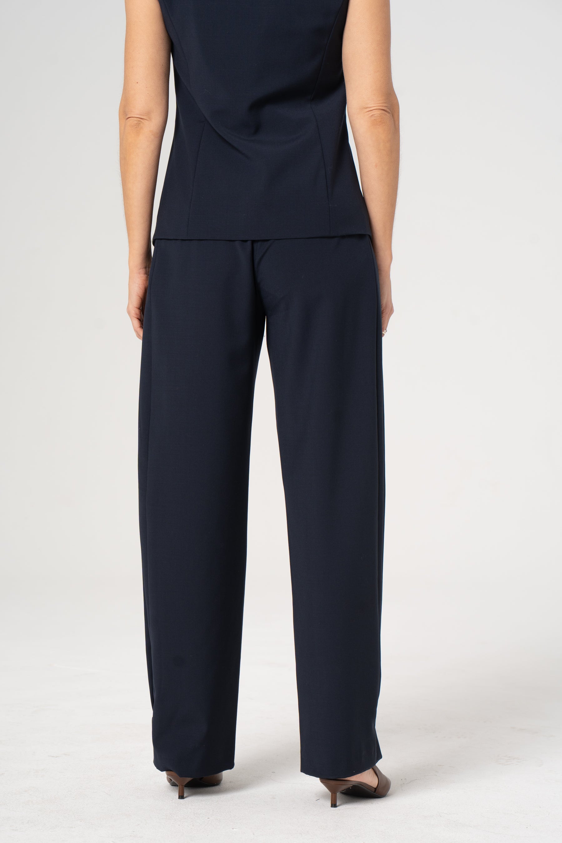 ROMA navy wool trousers
