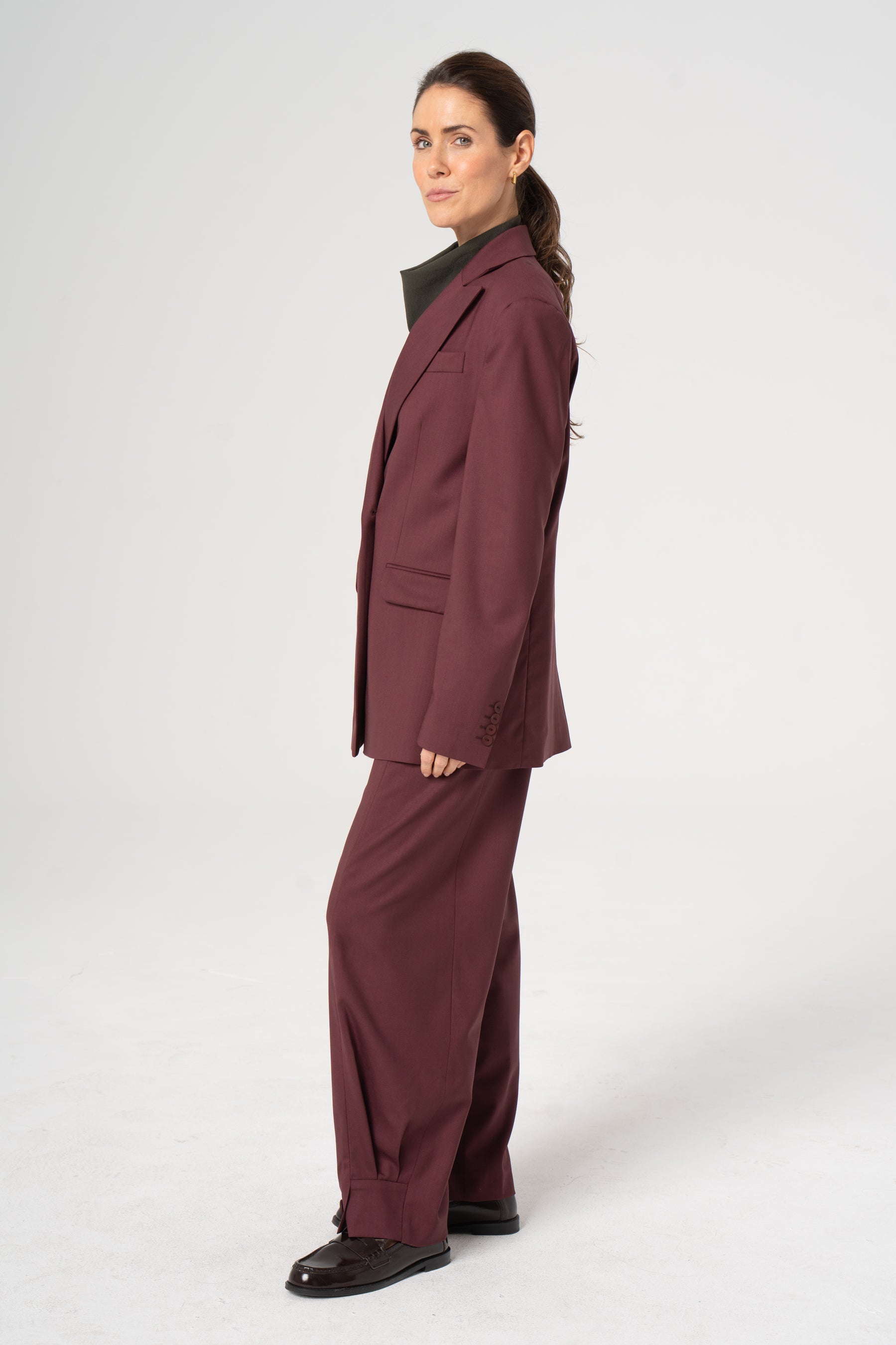 Wool blazer ERNESTA burgundy