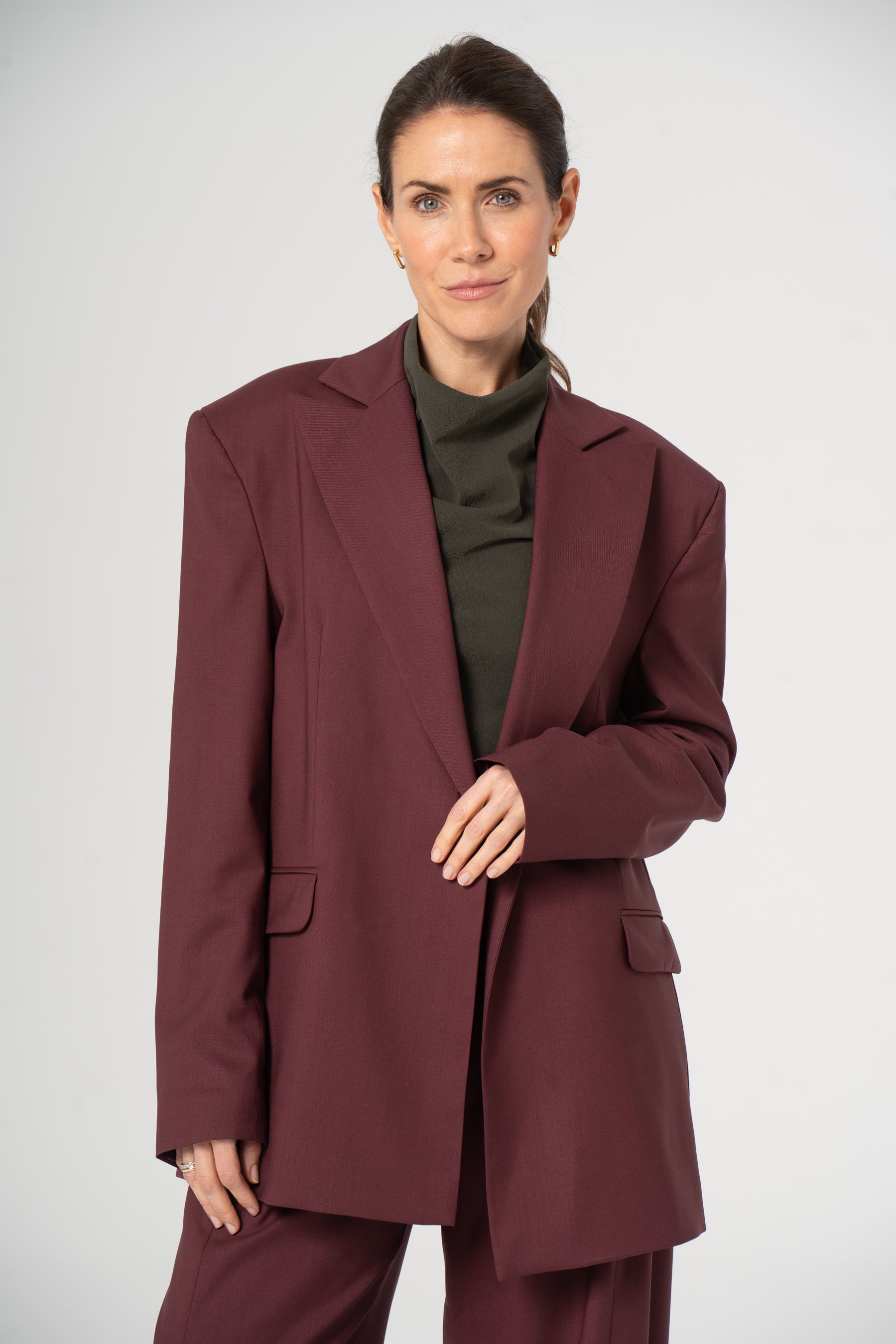 Wool blazer ERNESTA burgundy