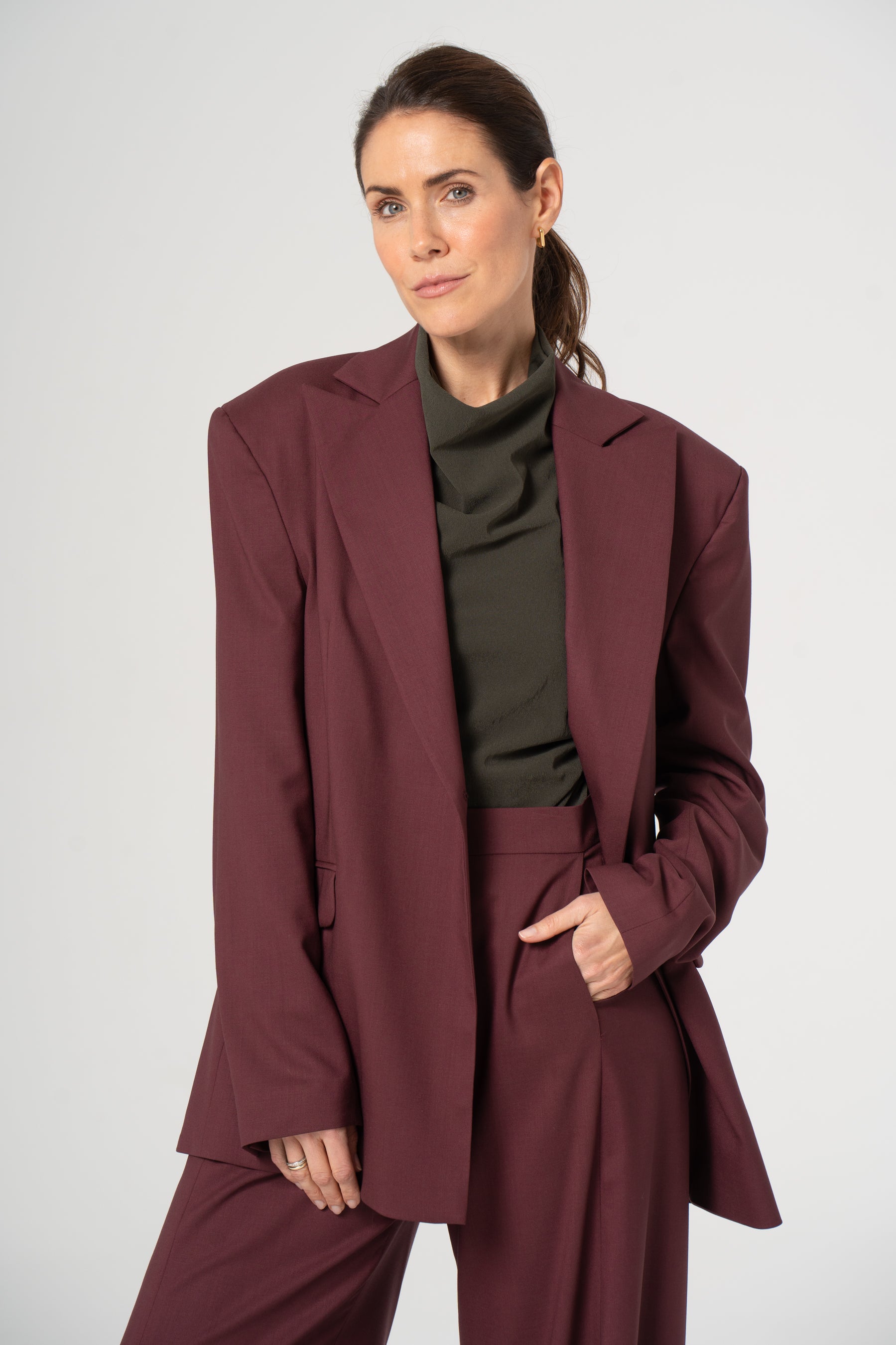 Wool blazer ERNESTA burgundy