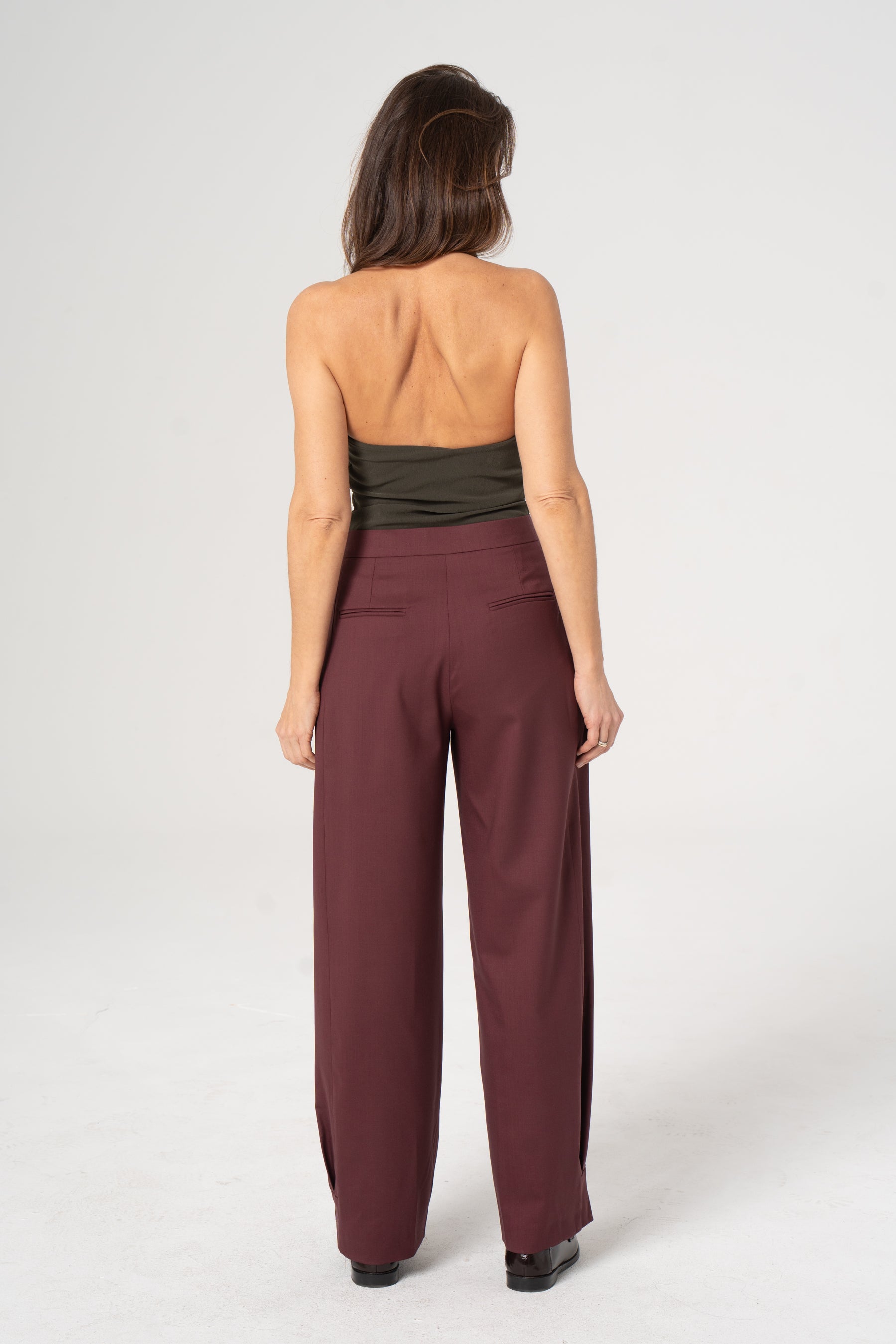 ROMA wool trousers burgundy