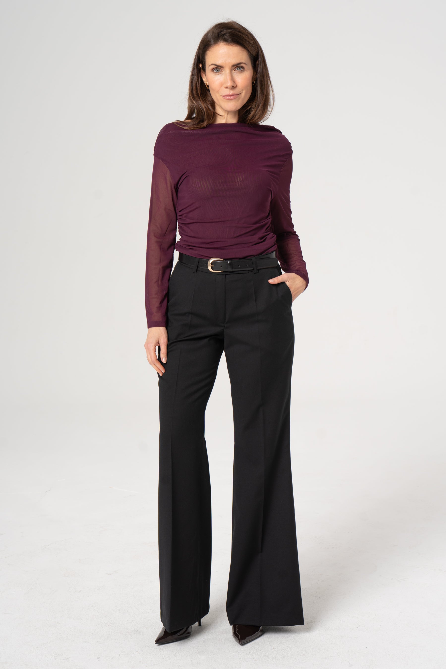BERTA black wool trousers