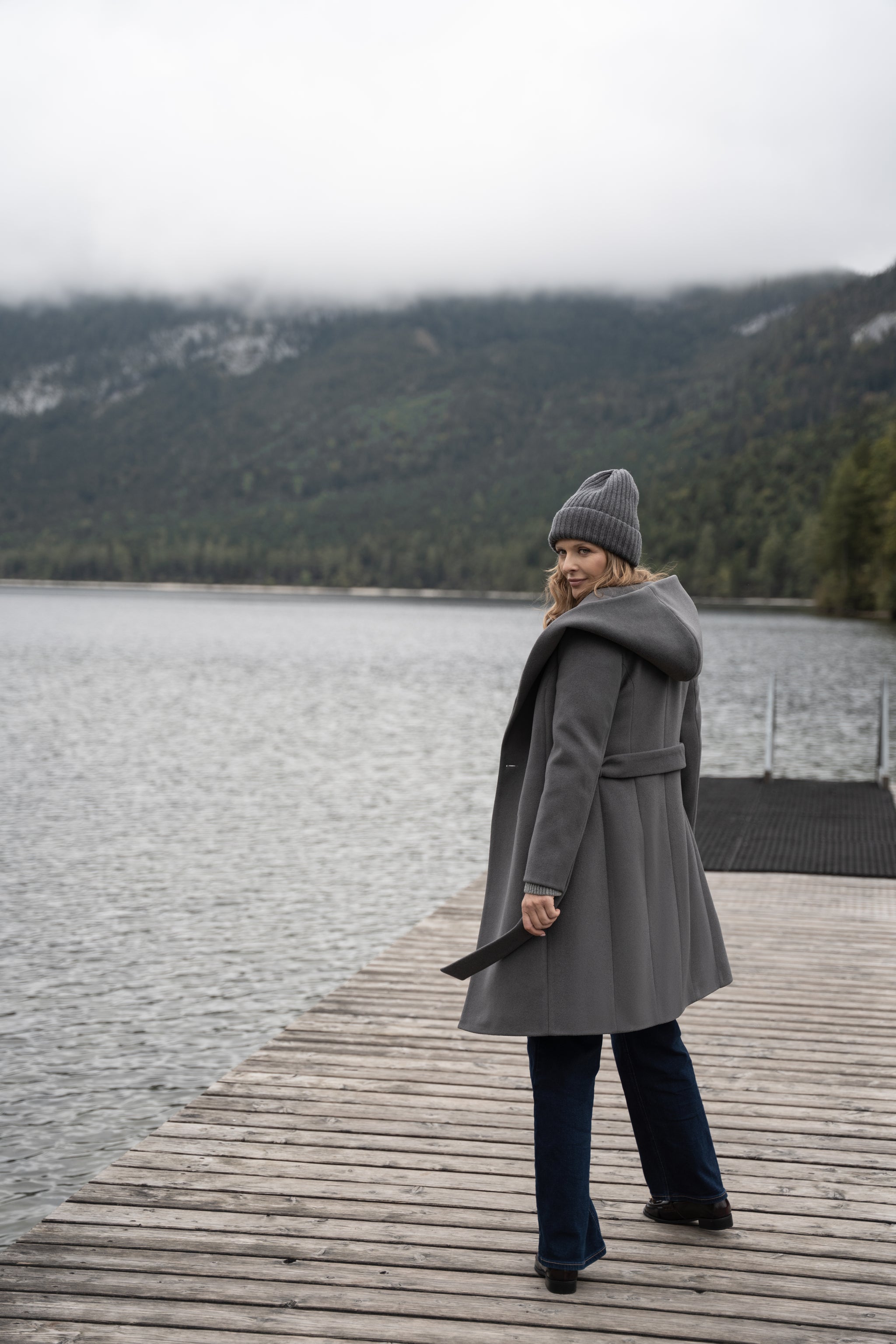 NOELIA midi coat gray