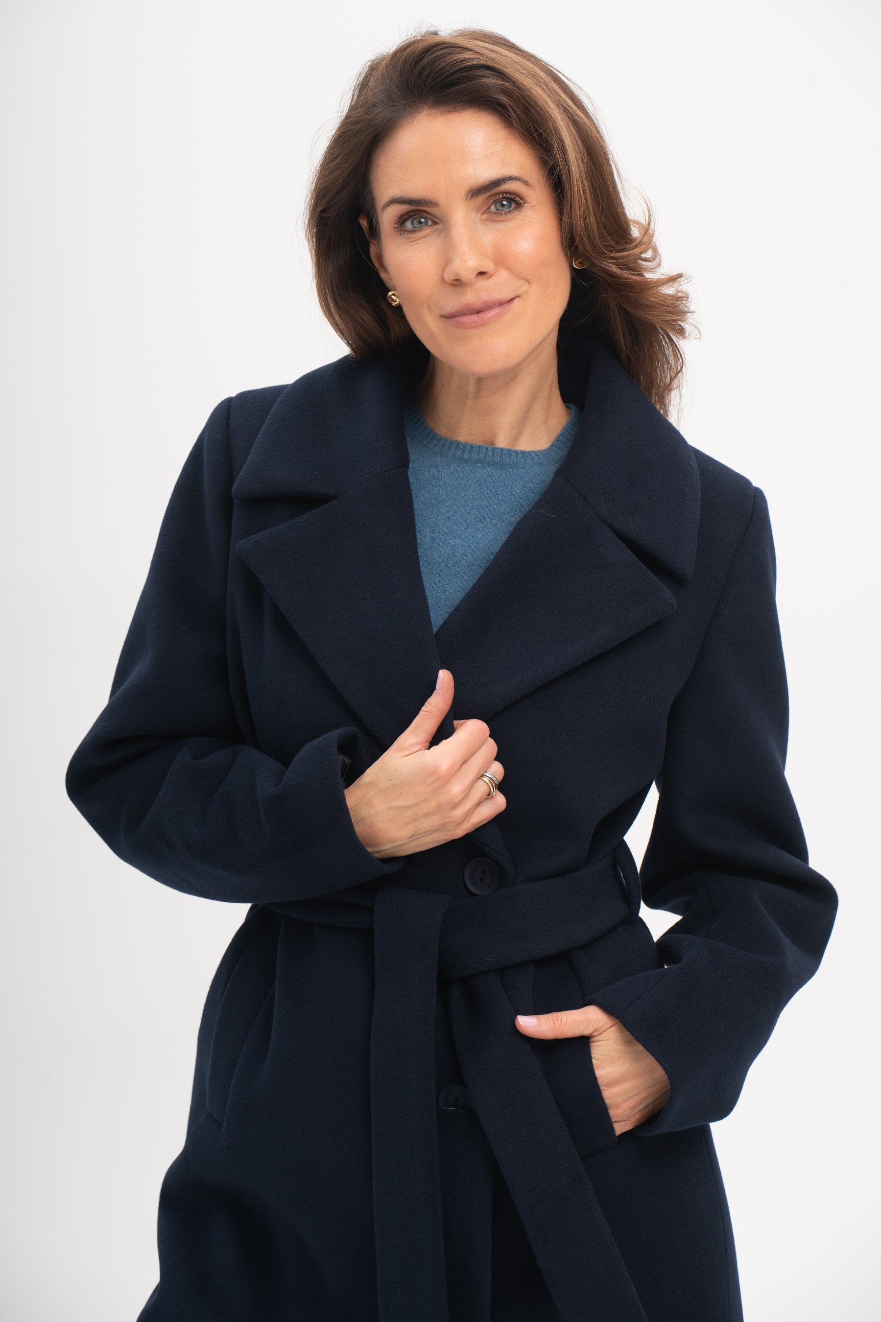 VERONA midi coat navy blue