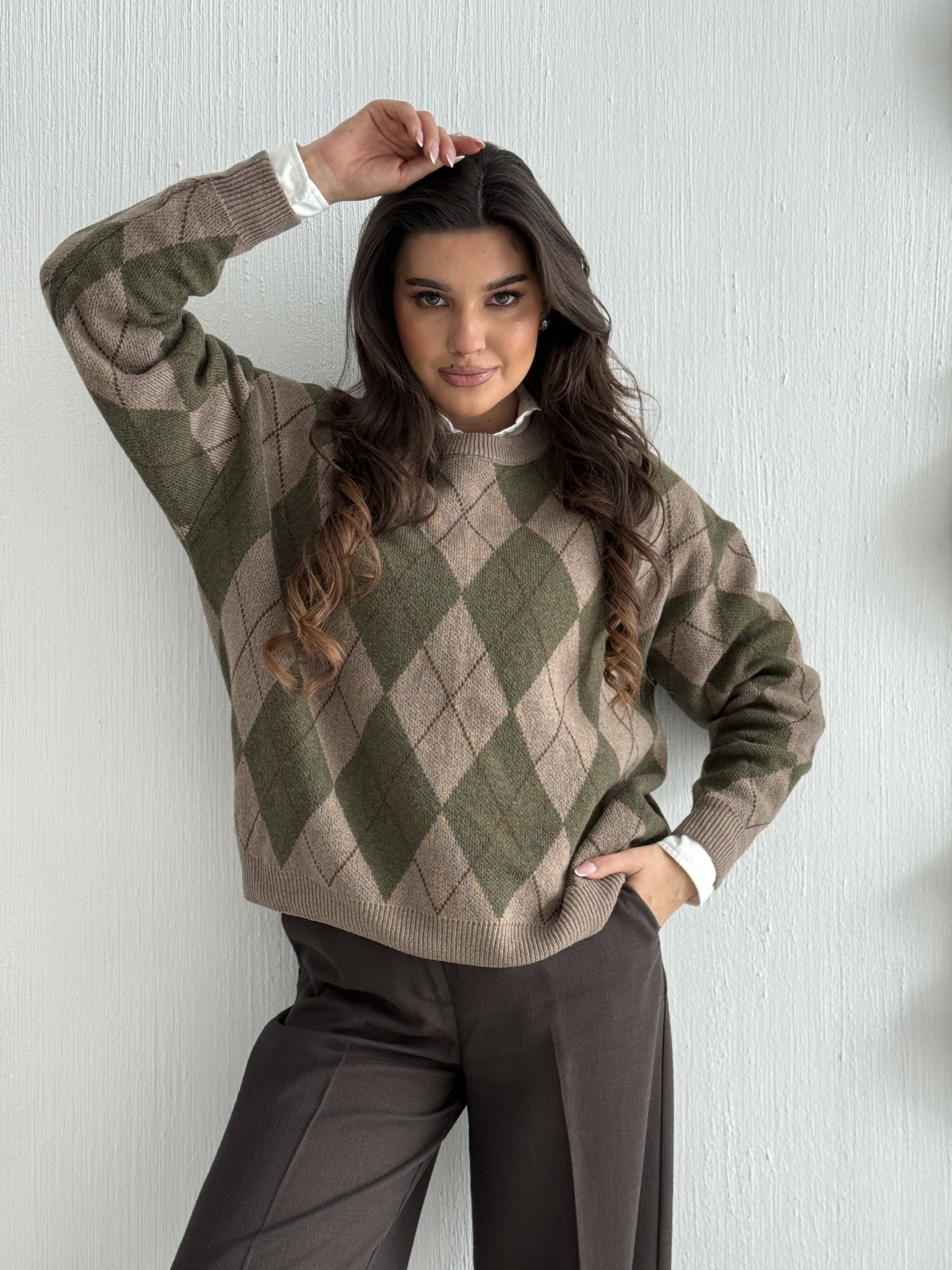 Olive diamond sweater