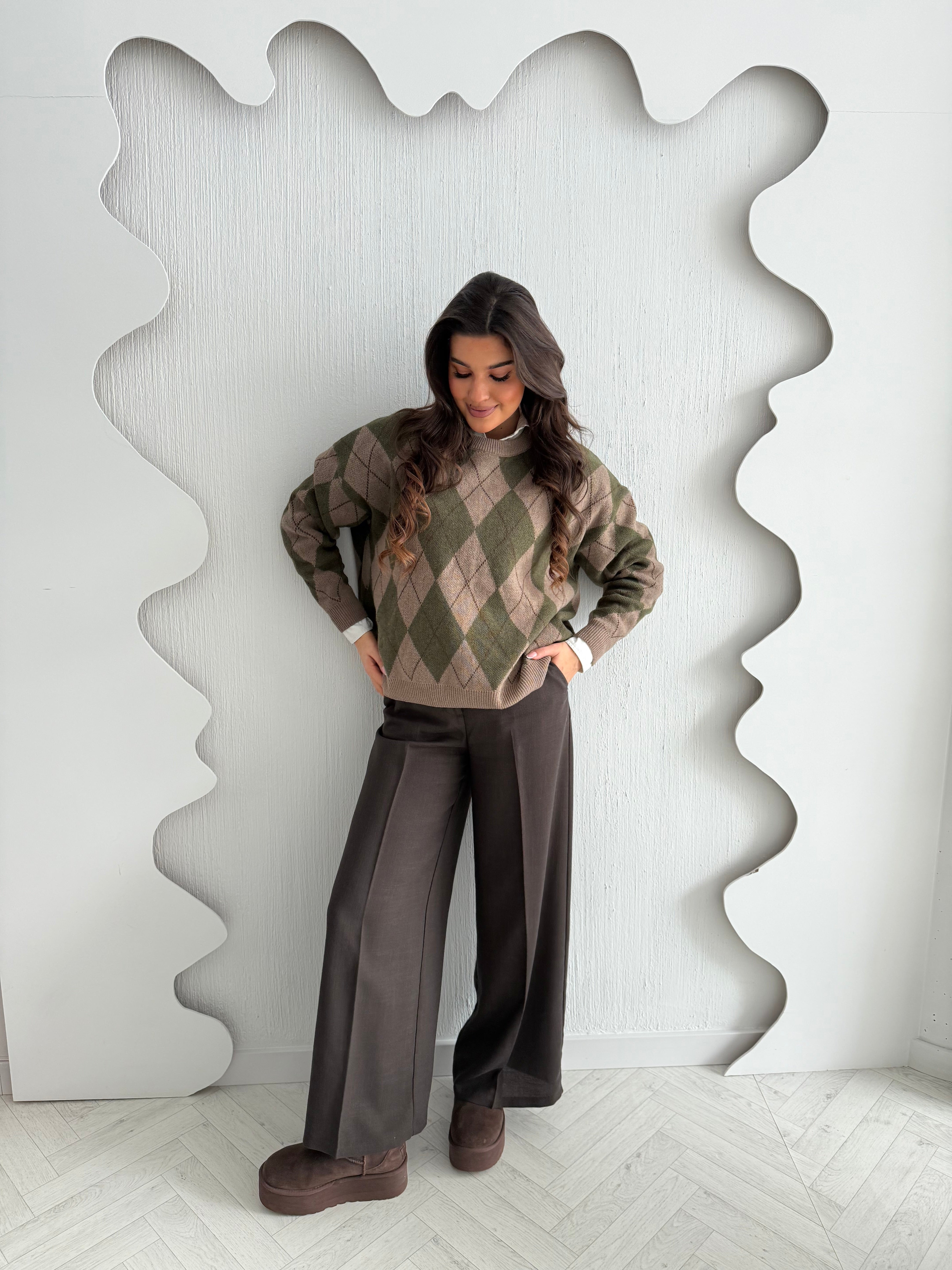 Olive diamond sweater