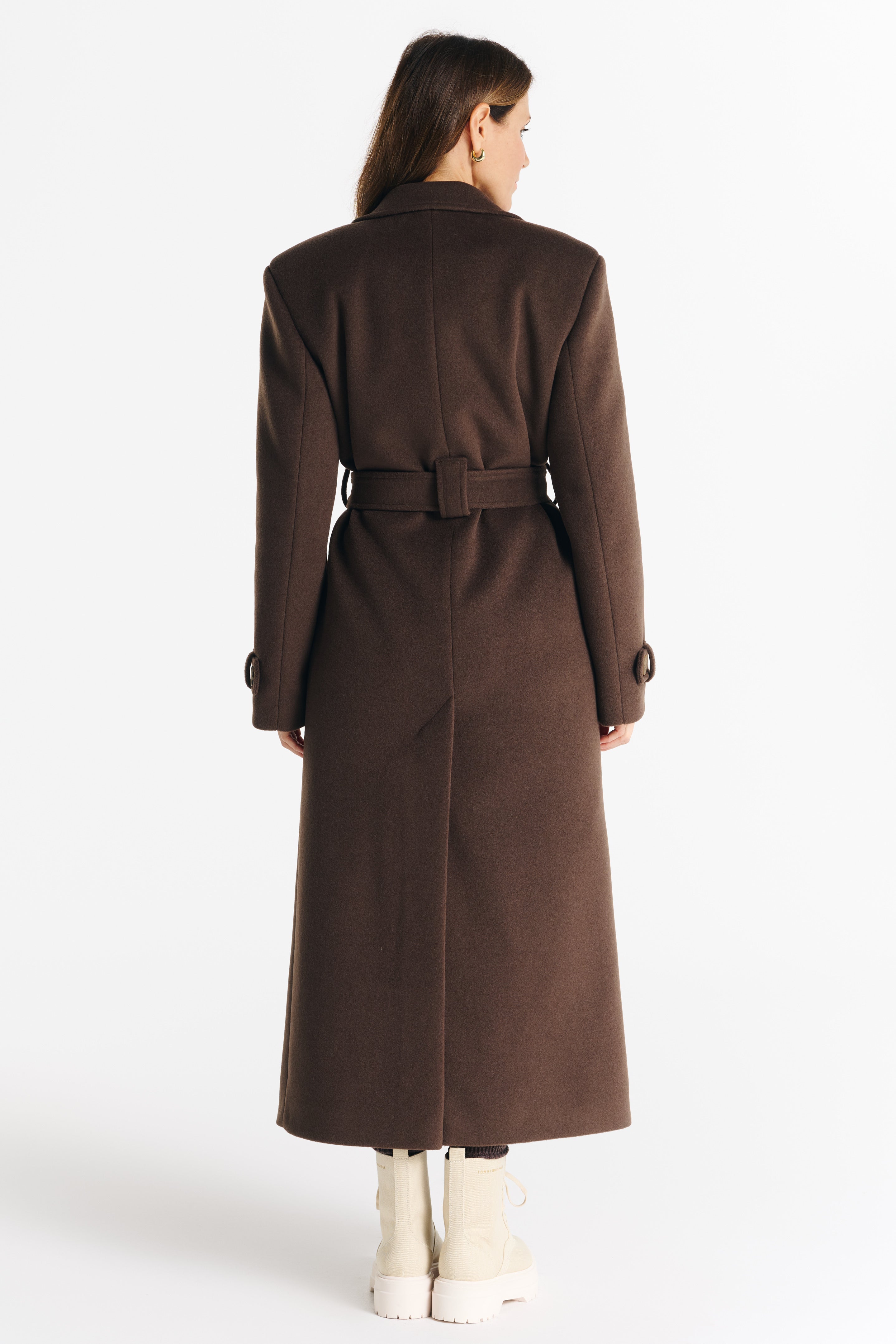 MALWINA maxi coat chocolate