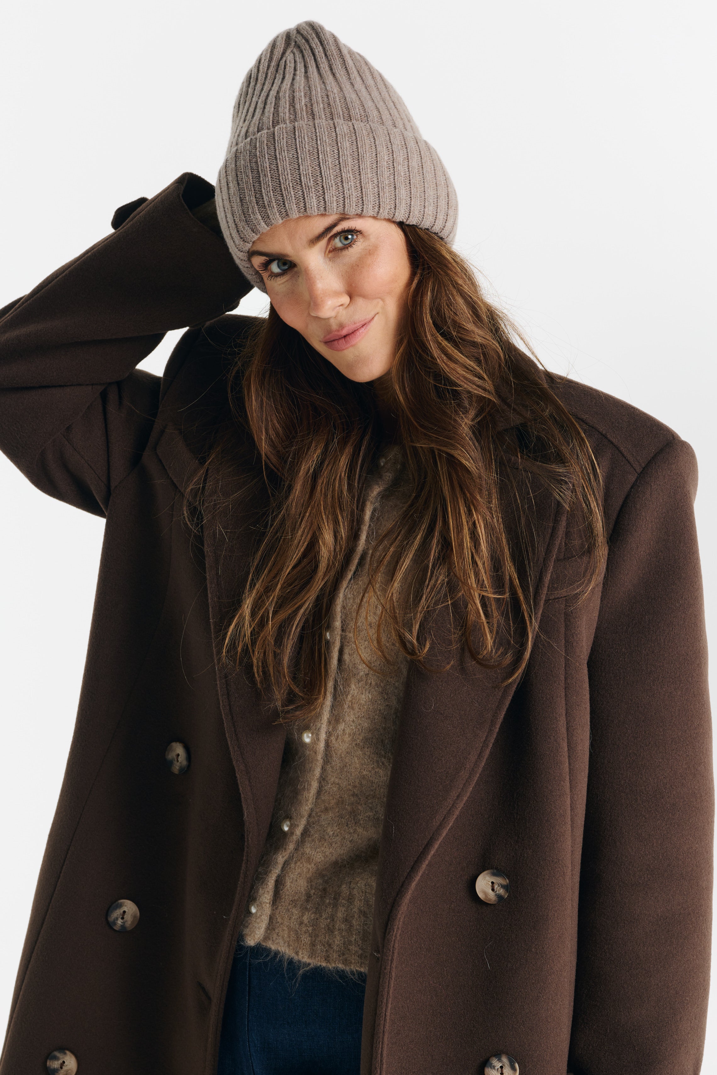 MALWINA midi coat chocolate