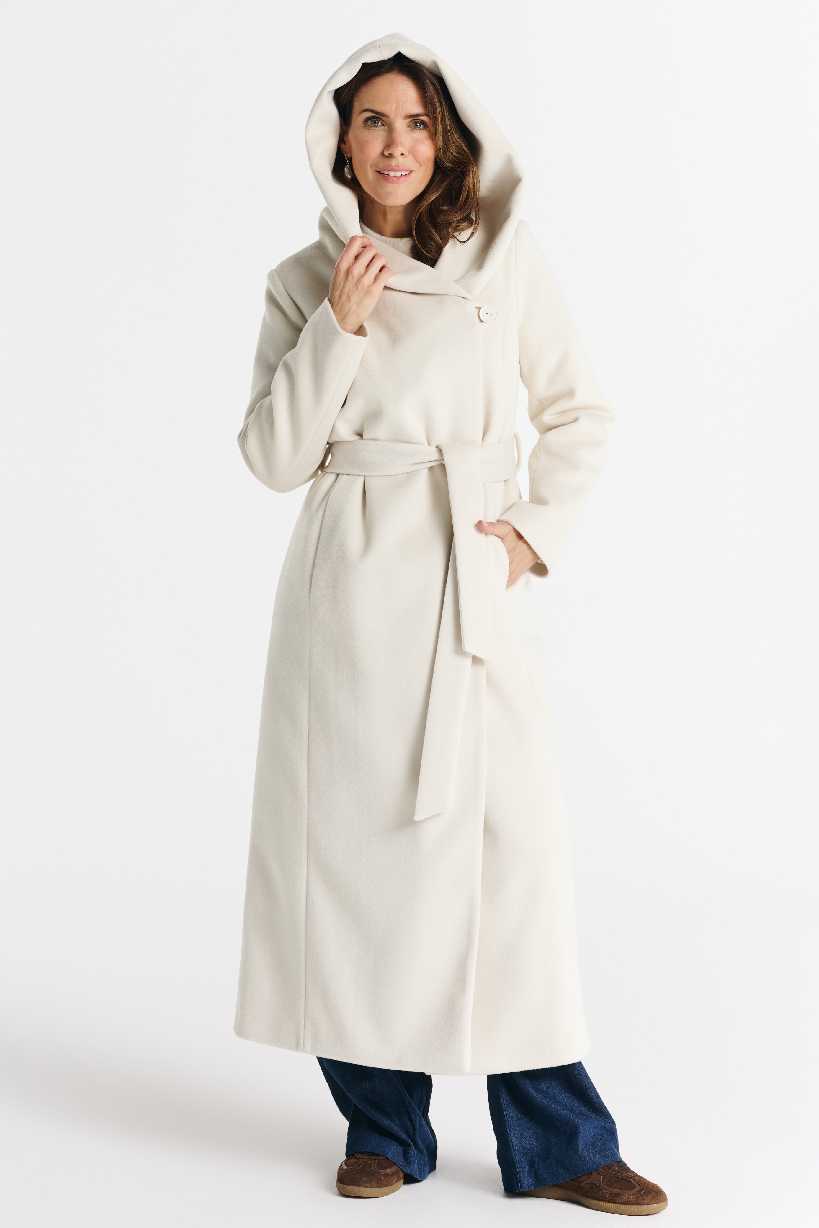NOELIA maxi ecru coat