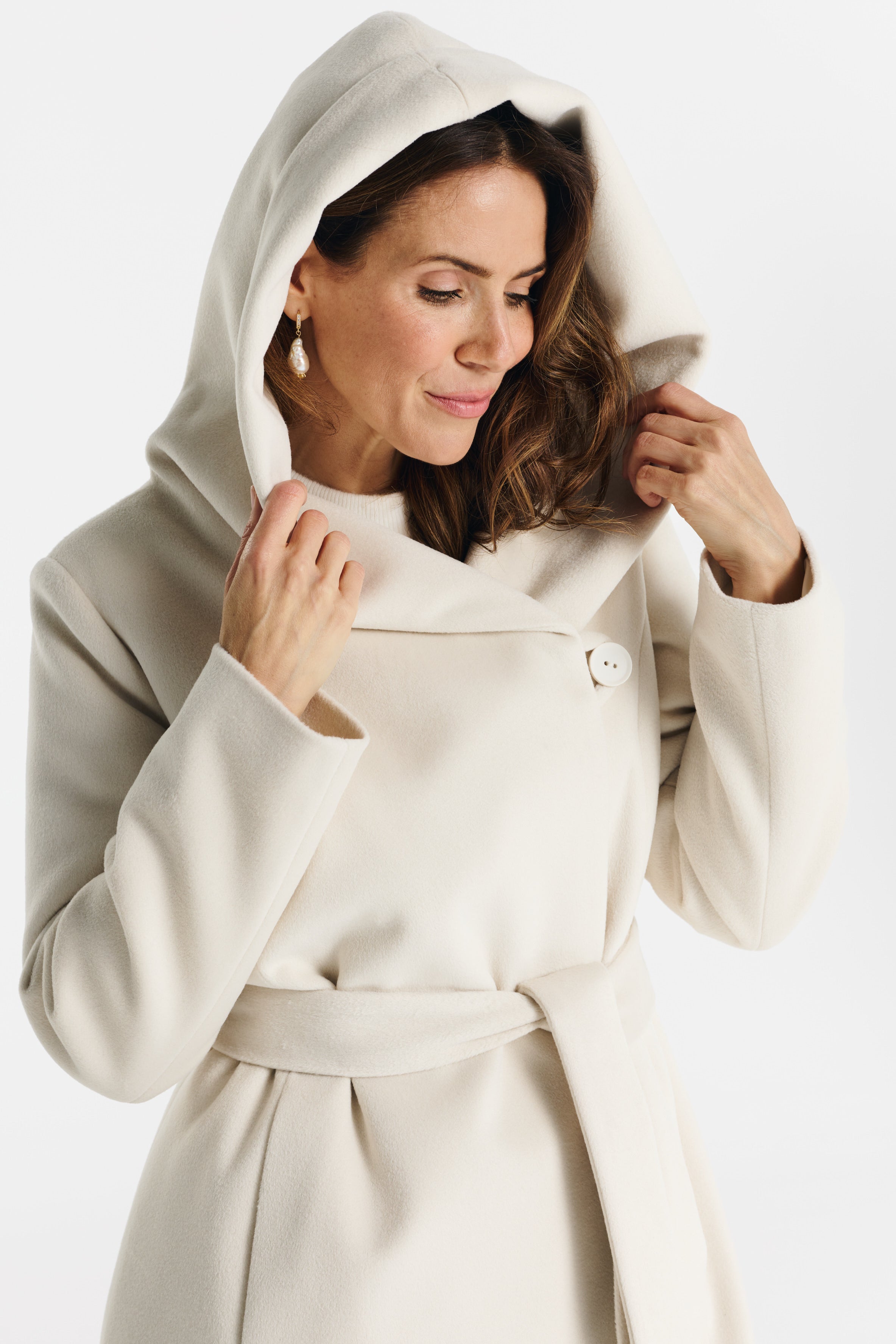 NOELIA maxi ecru coat