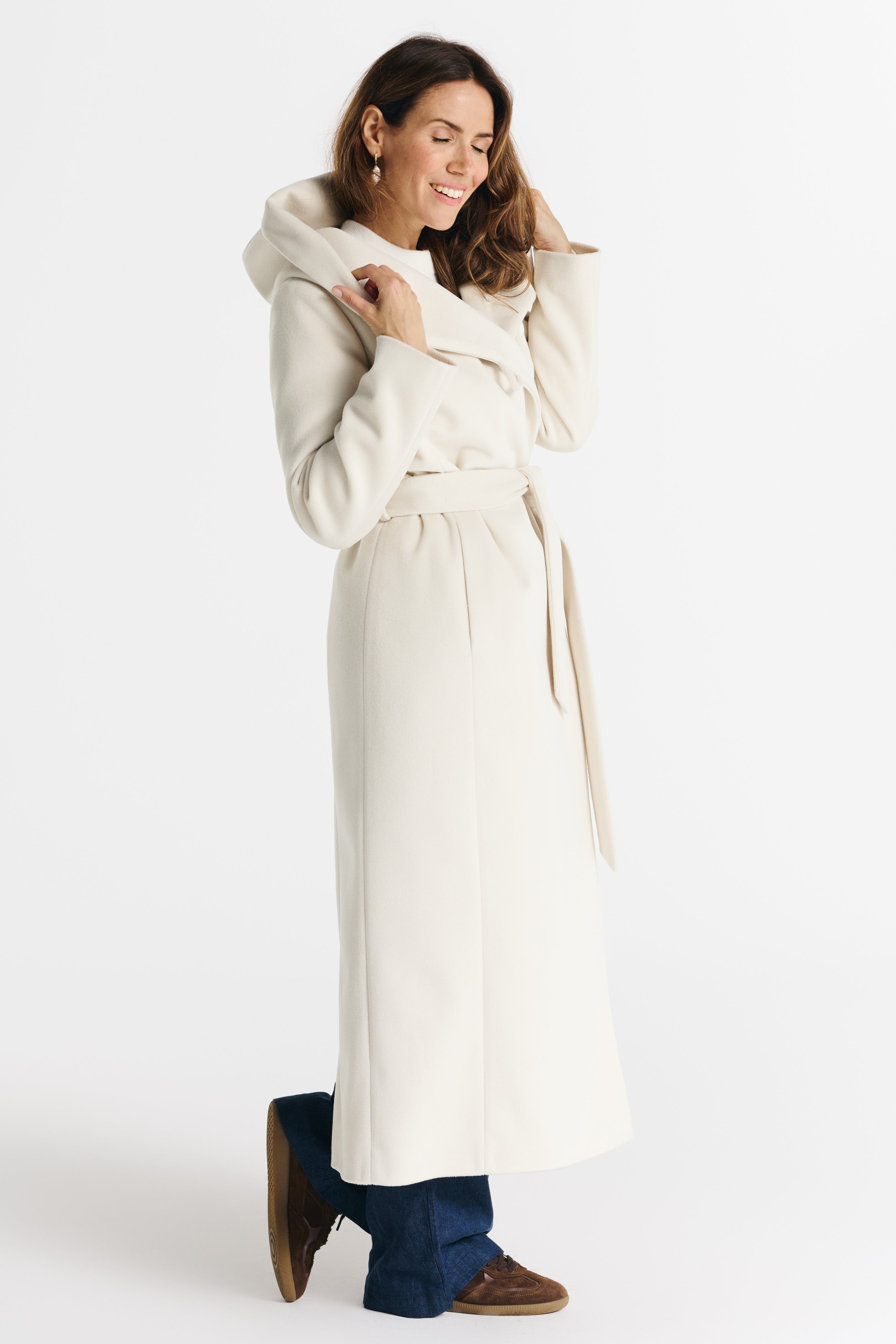 NOELIA maxi ecru coat