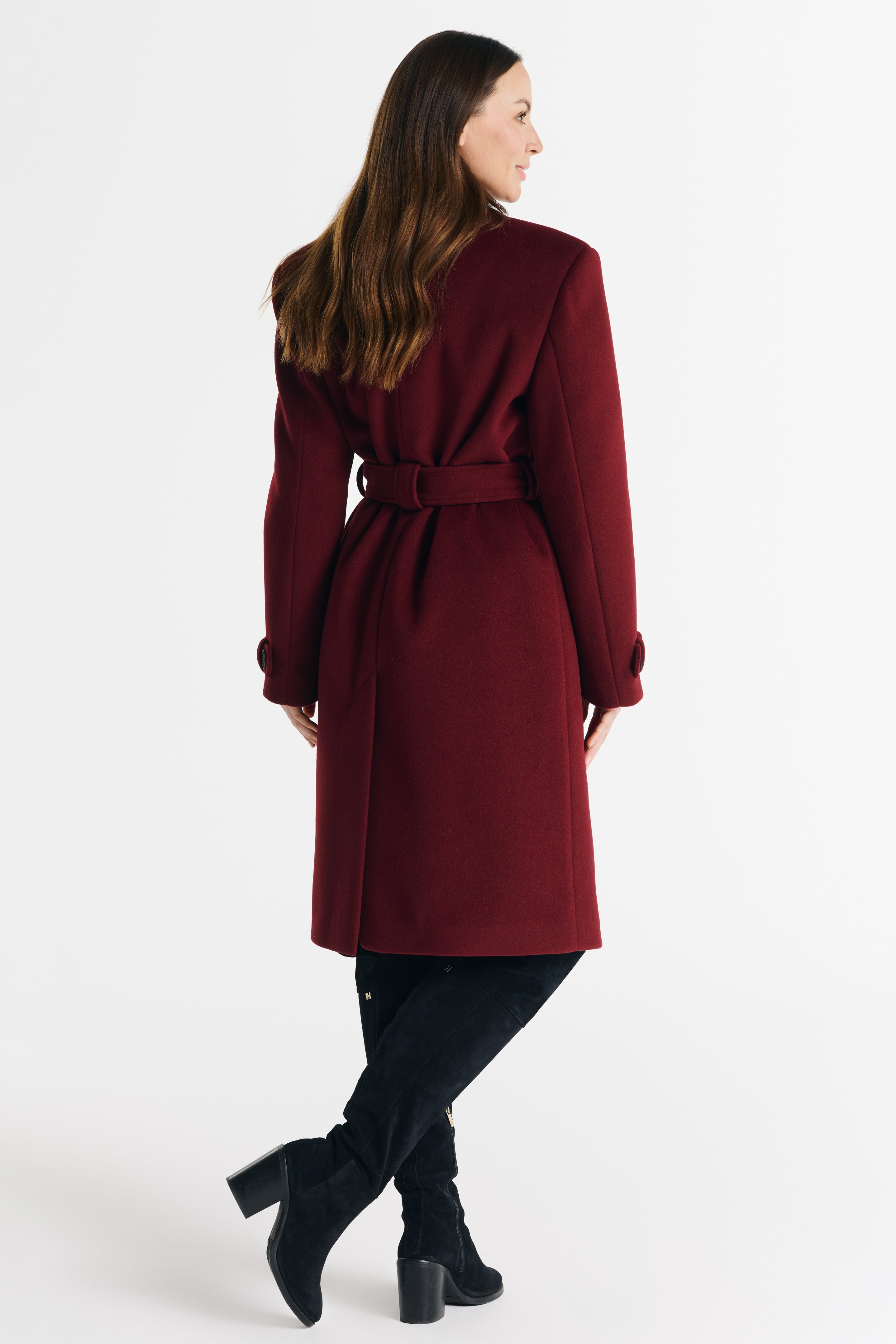 MALWINA midi coat burgundy