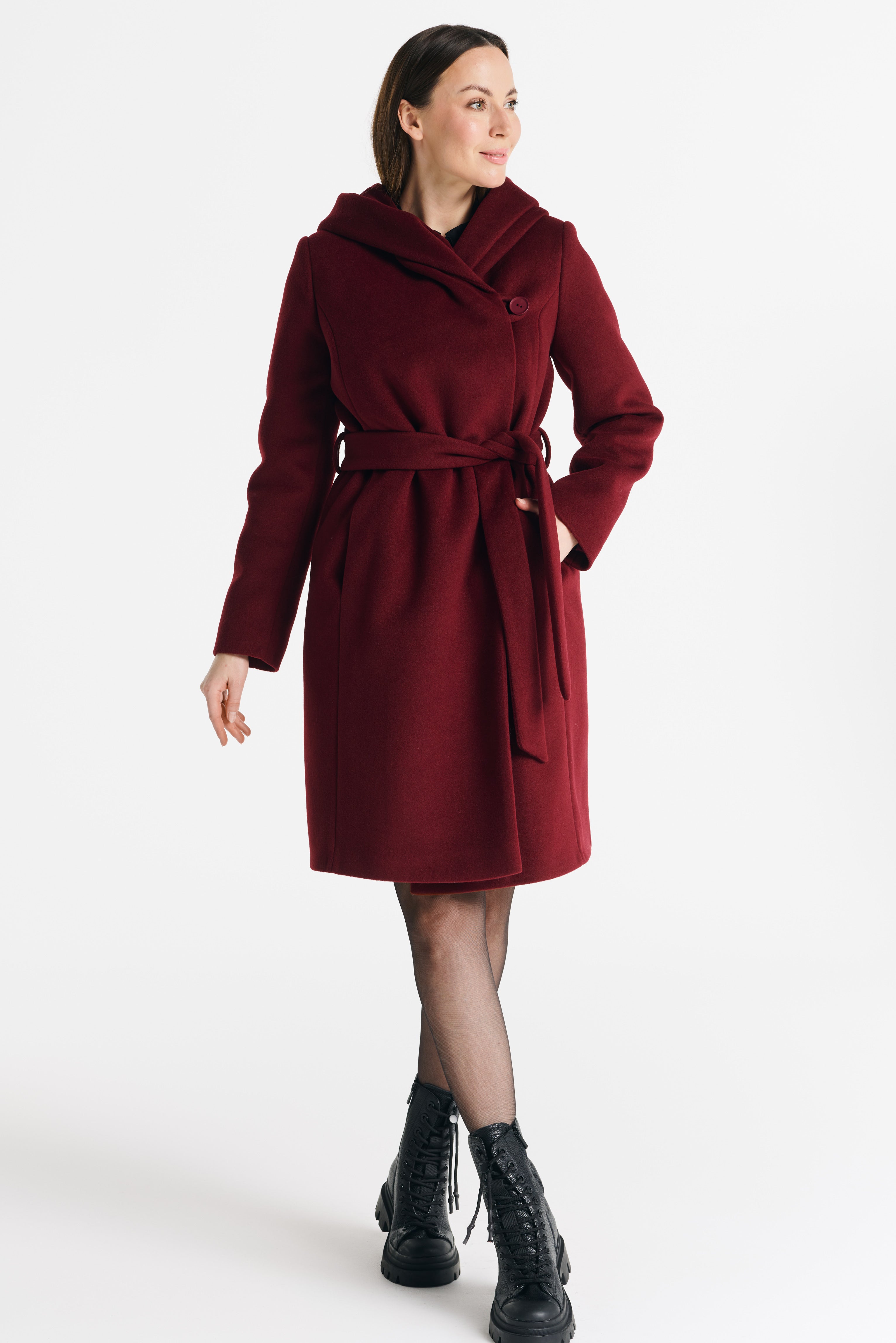 NOELIA midi coat burgundy