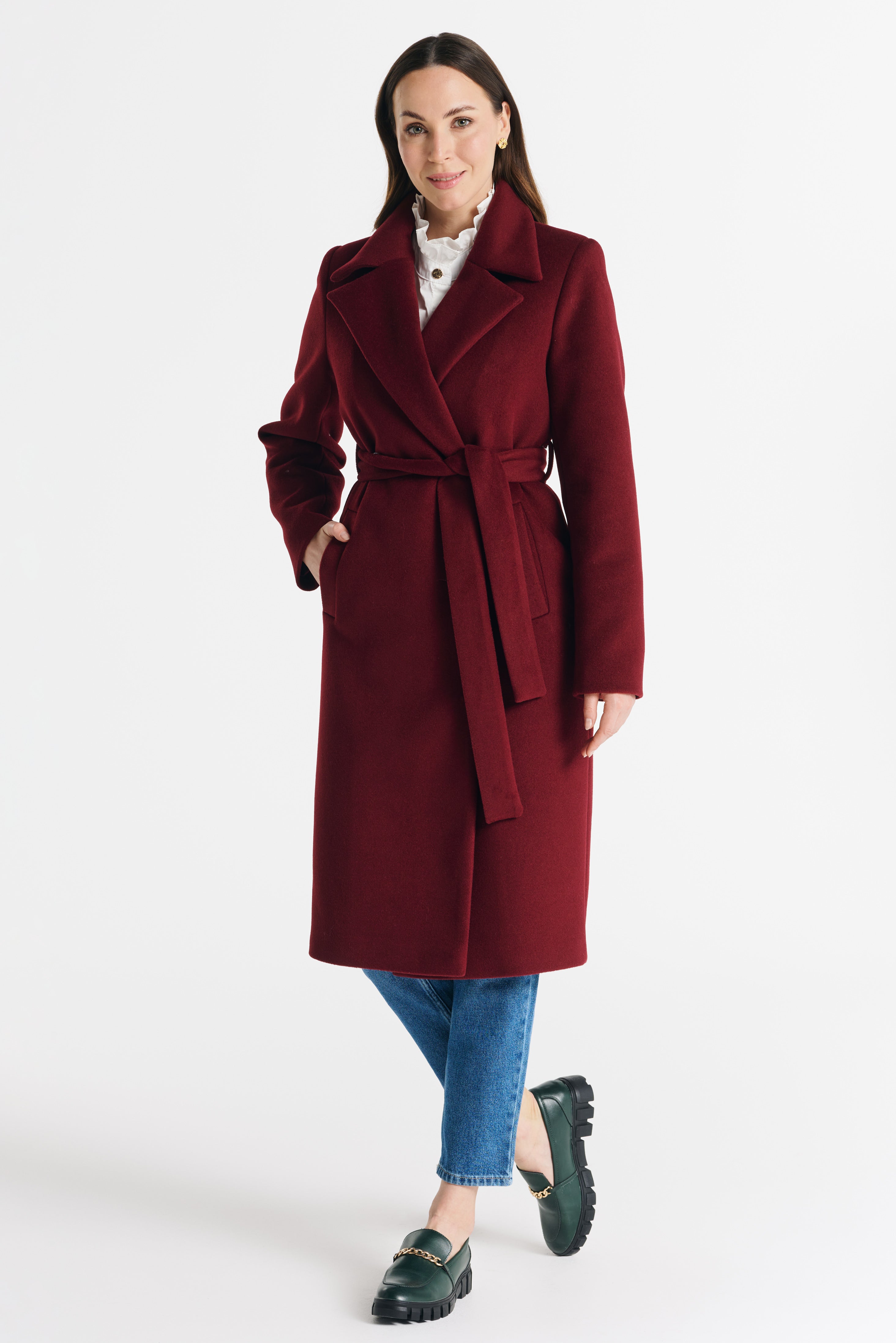 VERONA midi coat burgundy