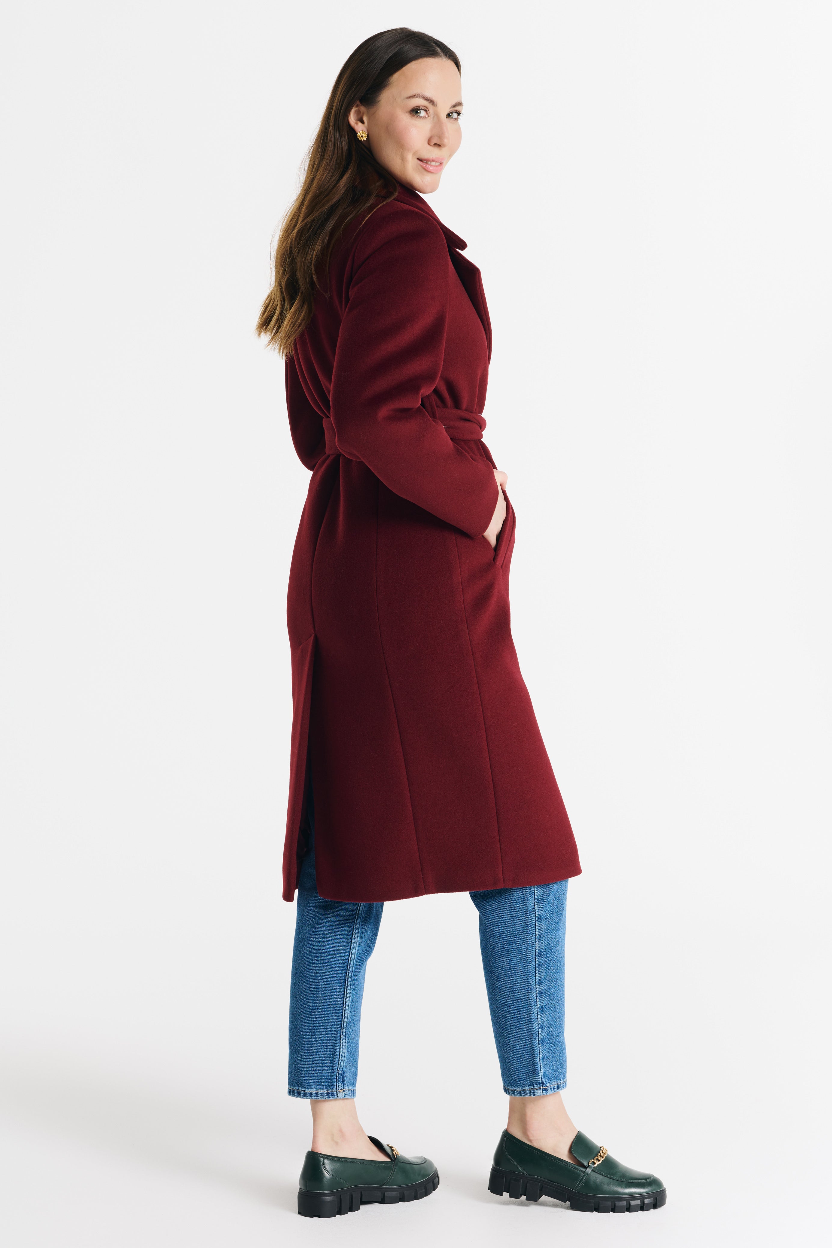 VERONA midi coat burgundy