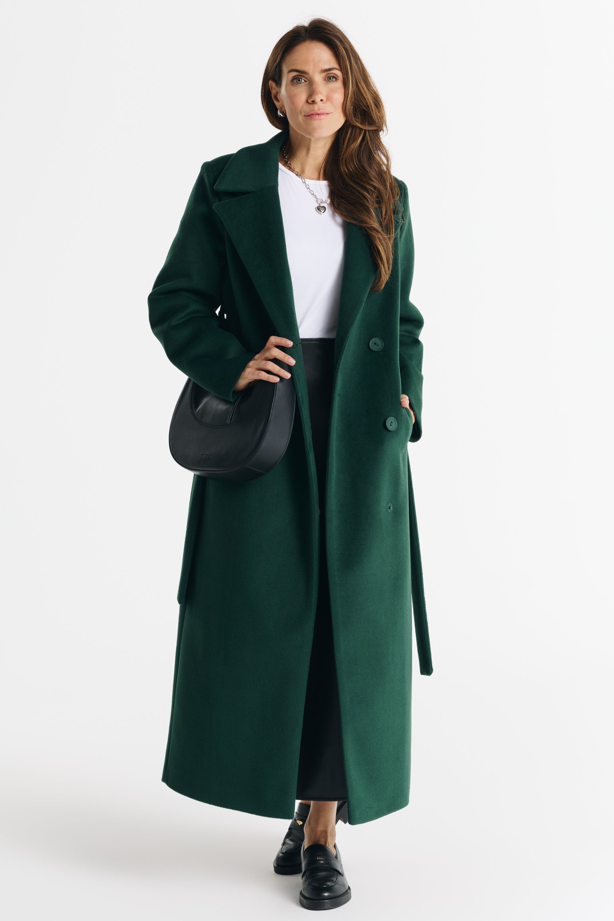 VERONA maxi coat green