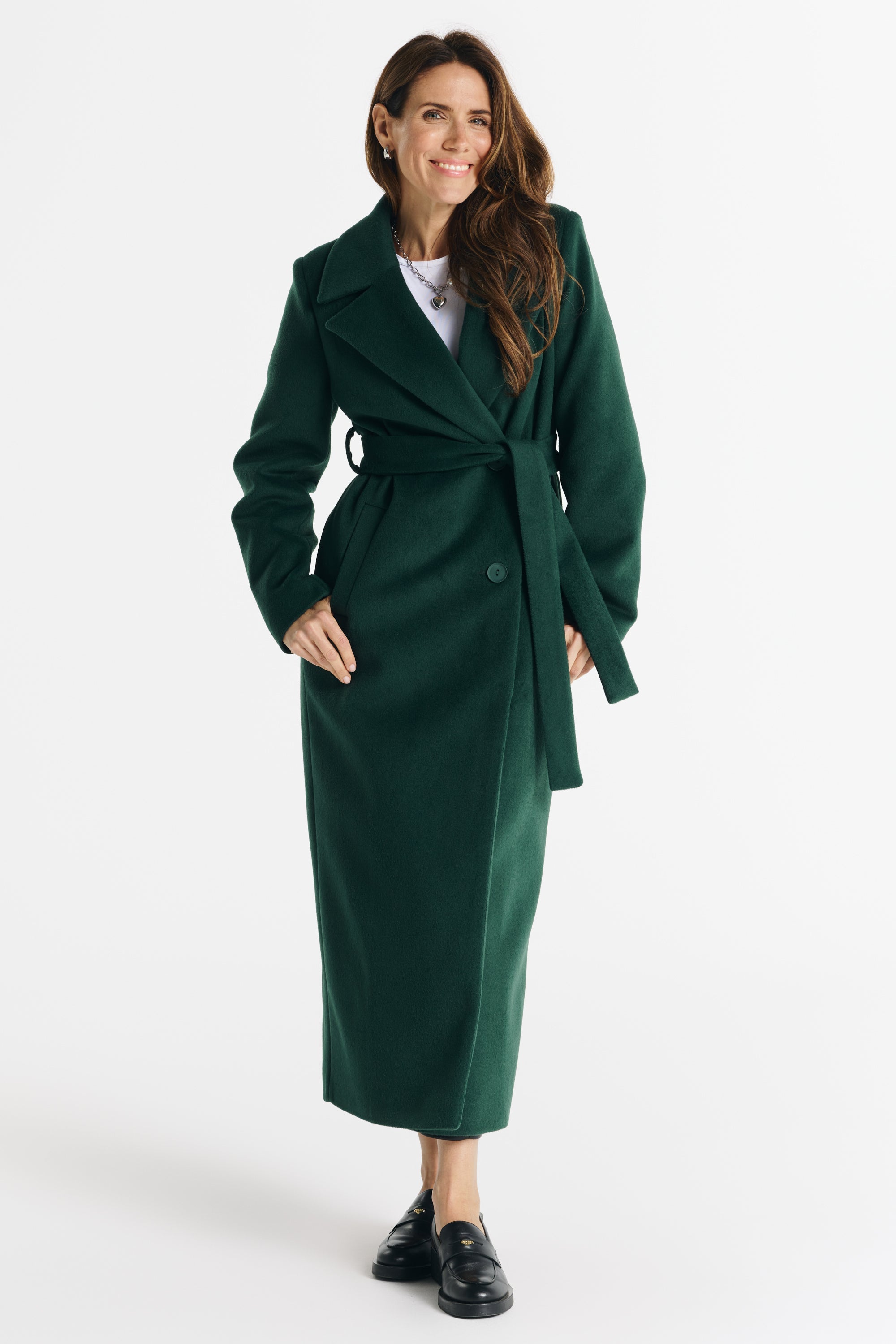 VERONA maxi coat green