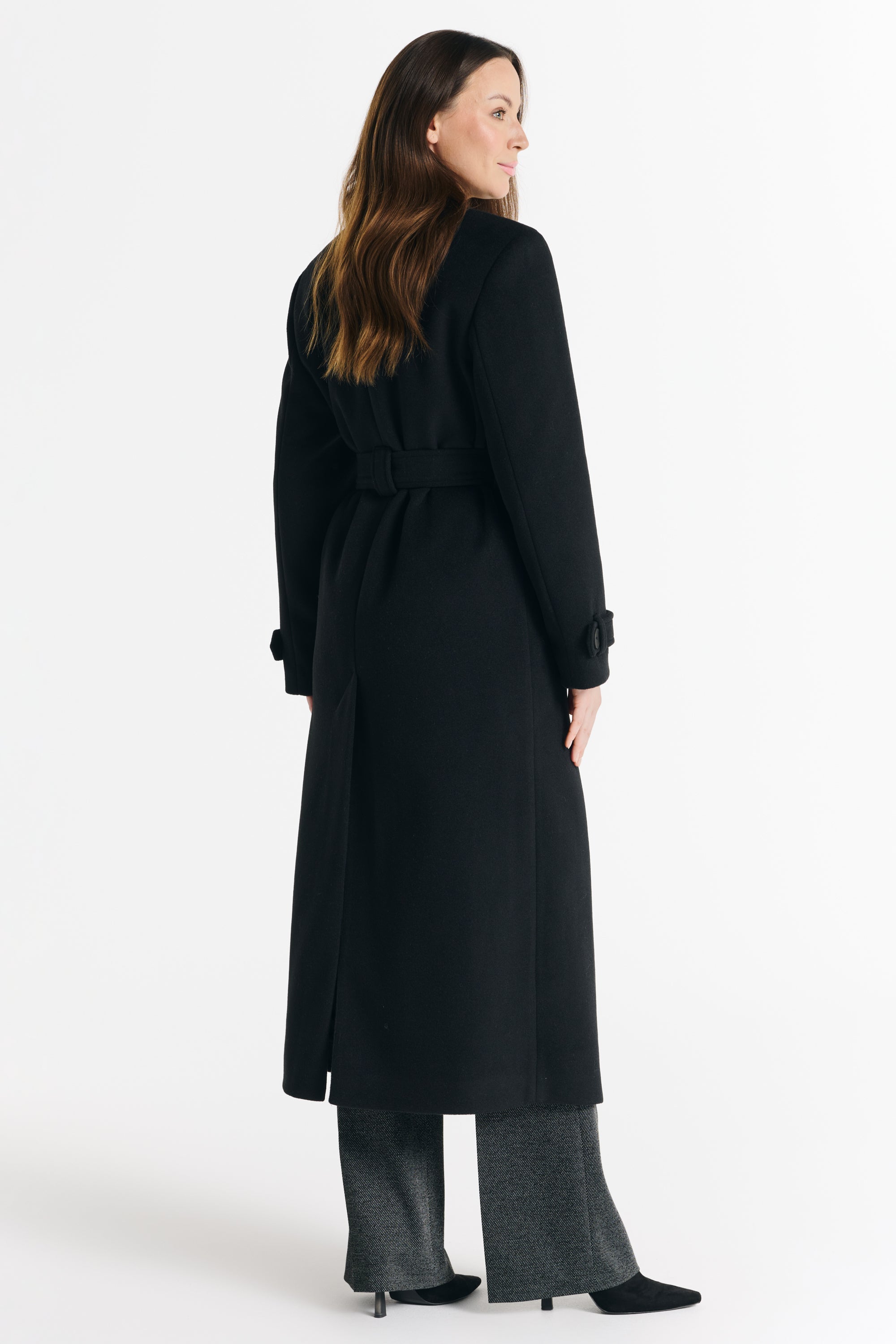 MALWINA maxi coat black