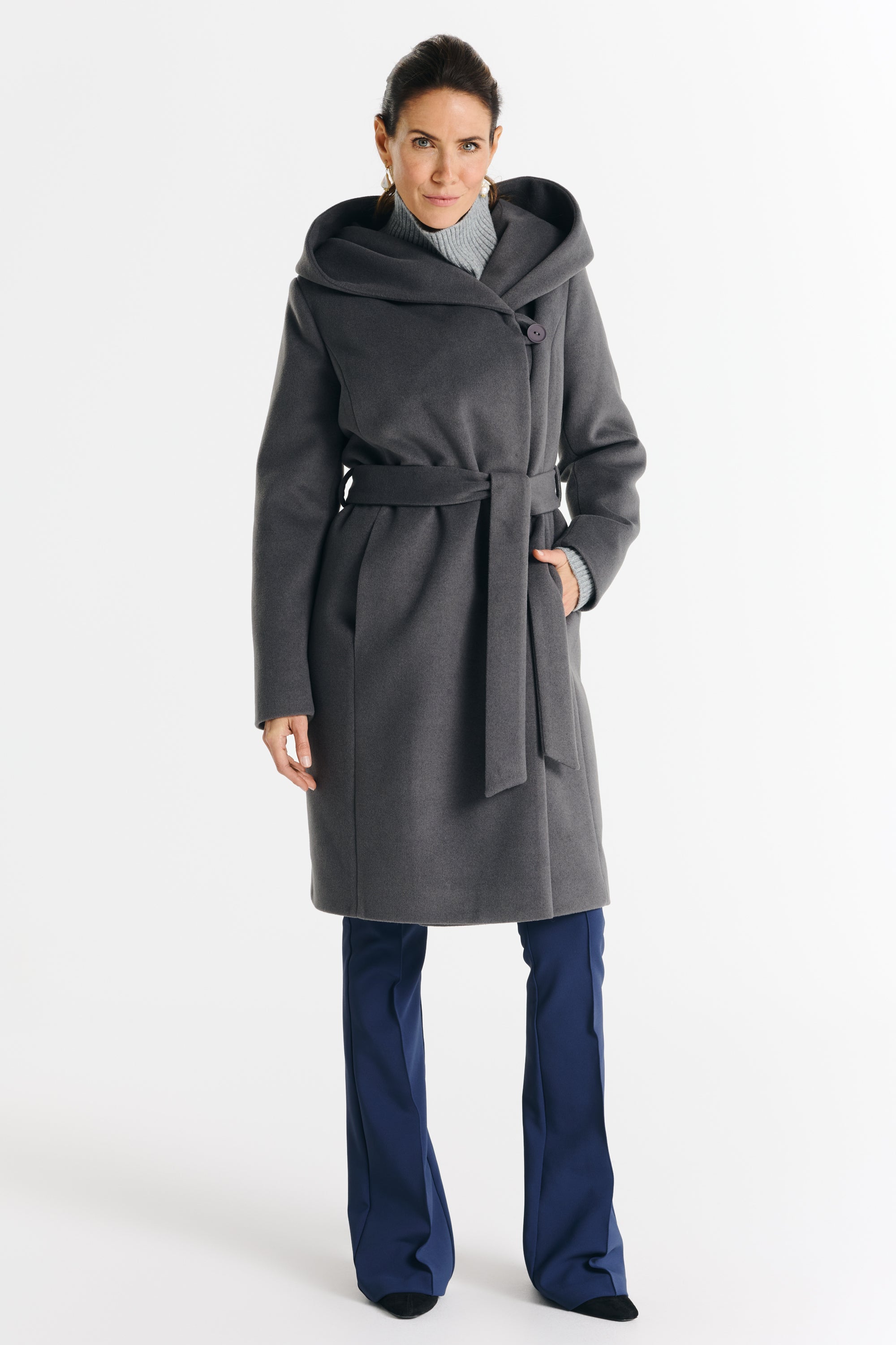 NOELIA midi coat gray