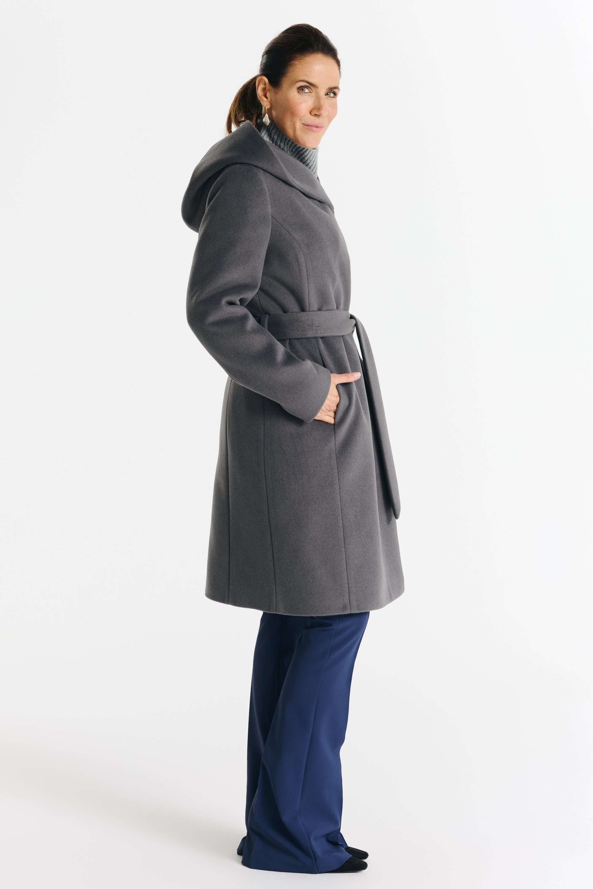 NOELIA midi coat gray