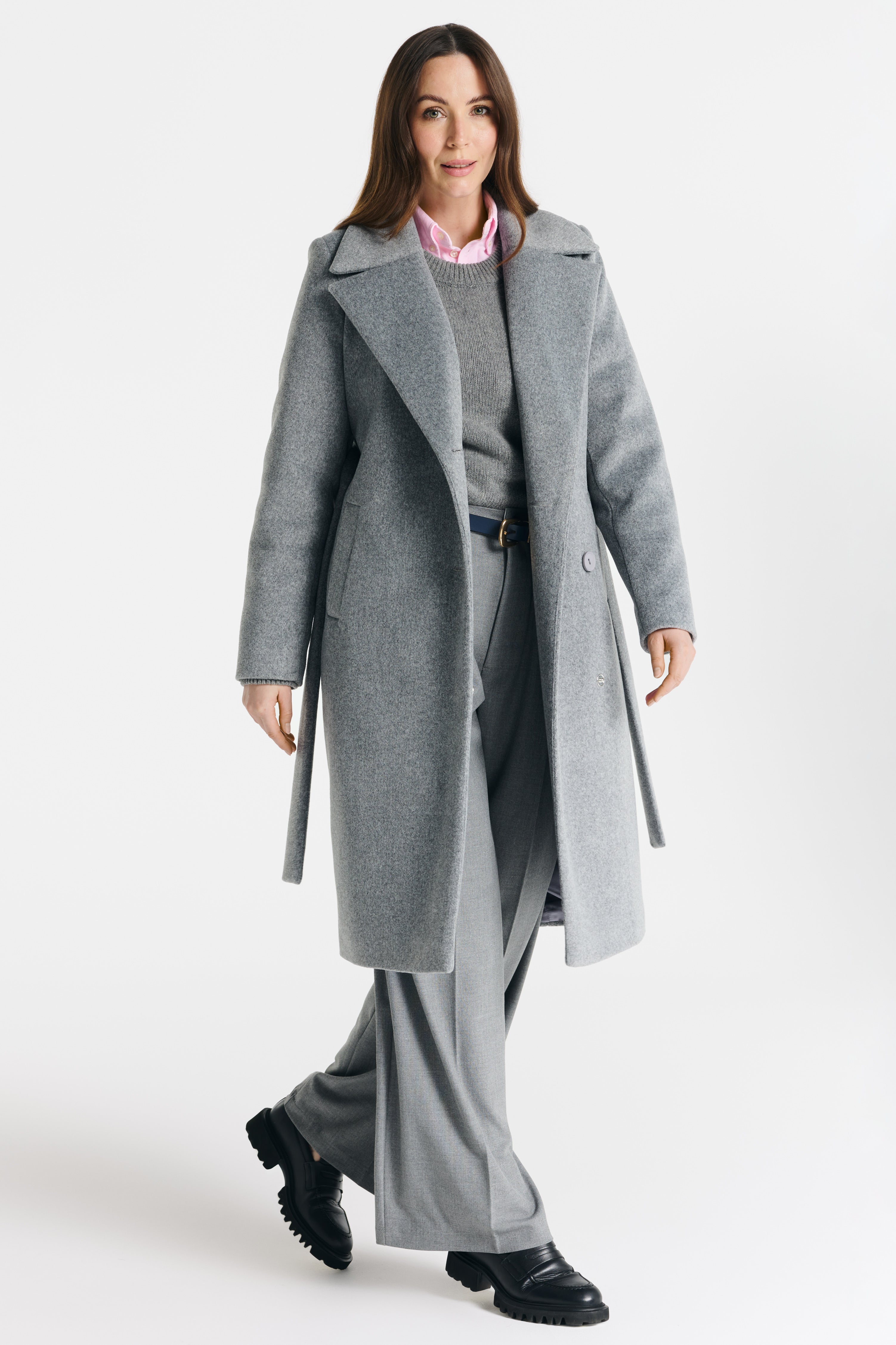 VERONA midi coat melange gray