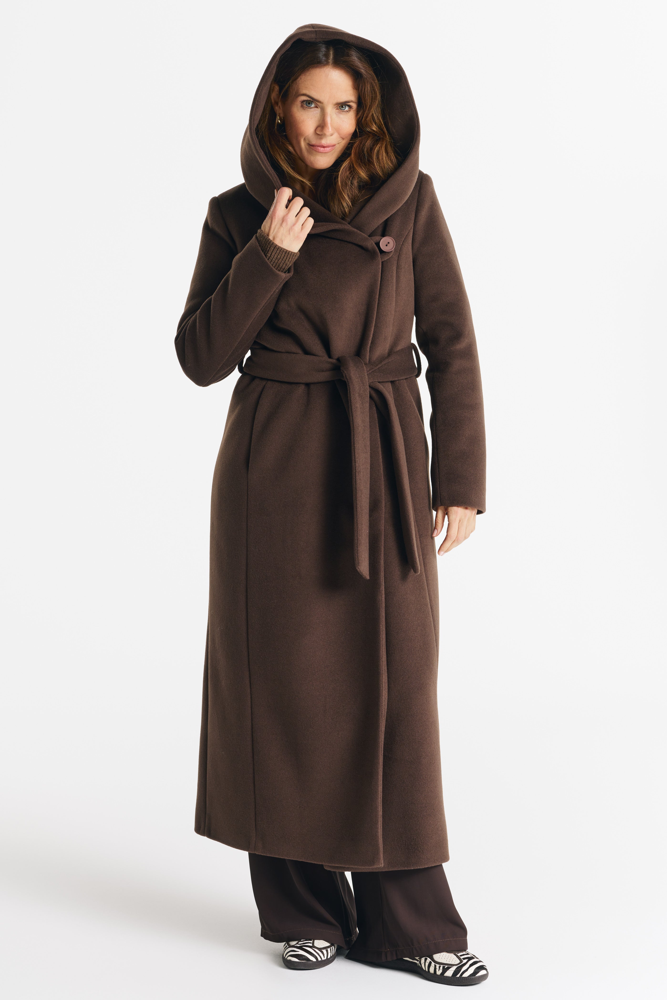 NOELIA maxi coat chocolate