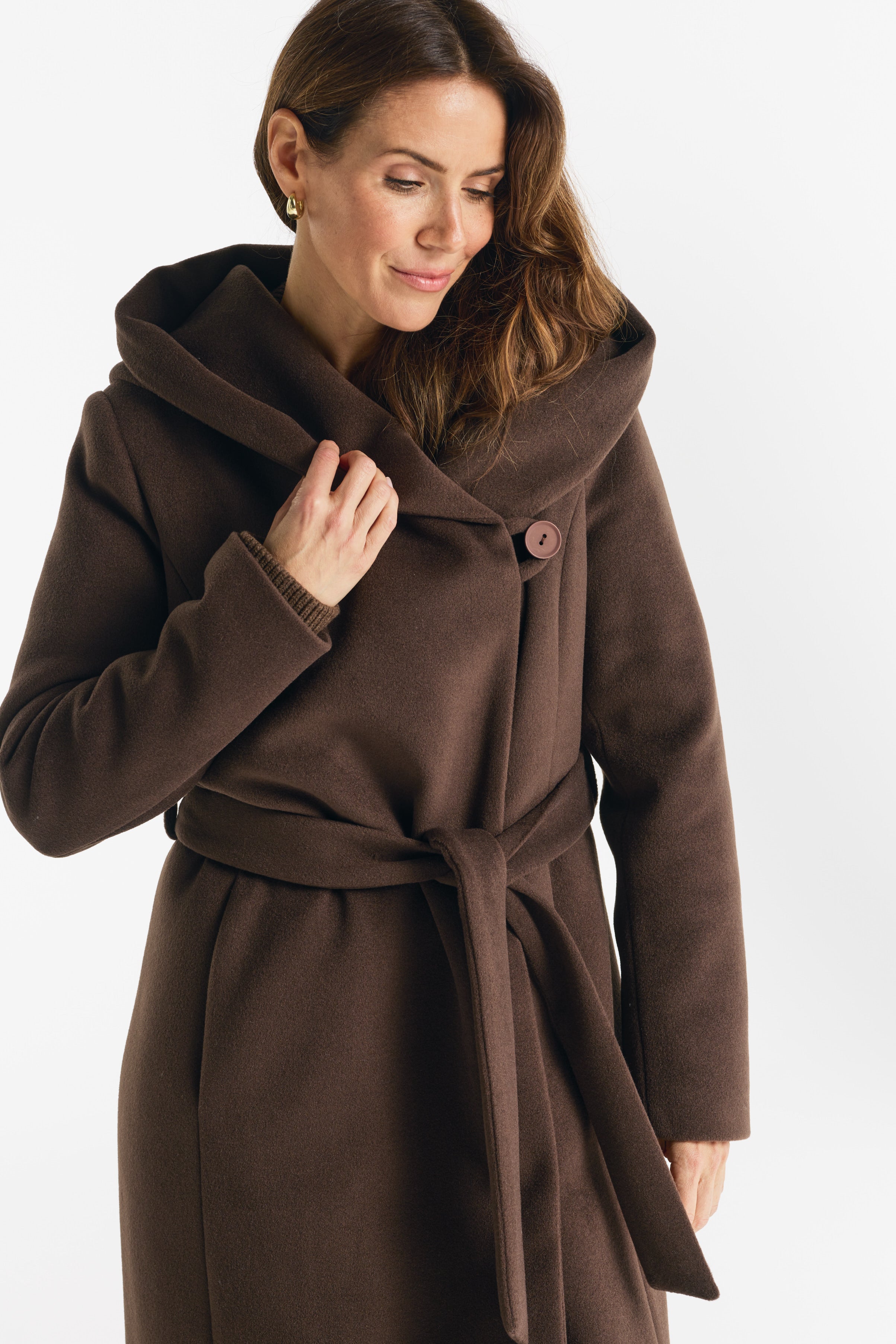 NOELIA maxi coat chocolate