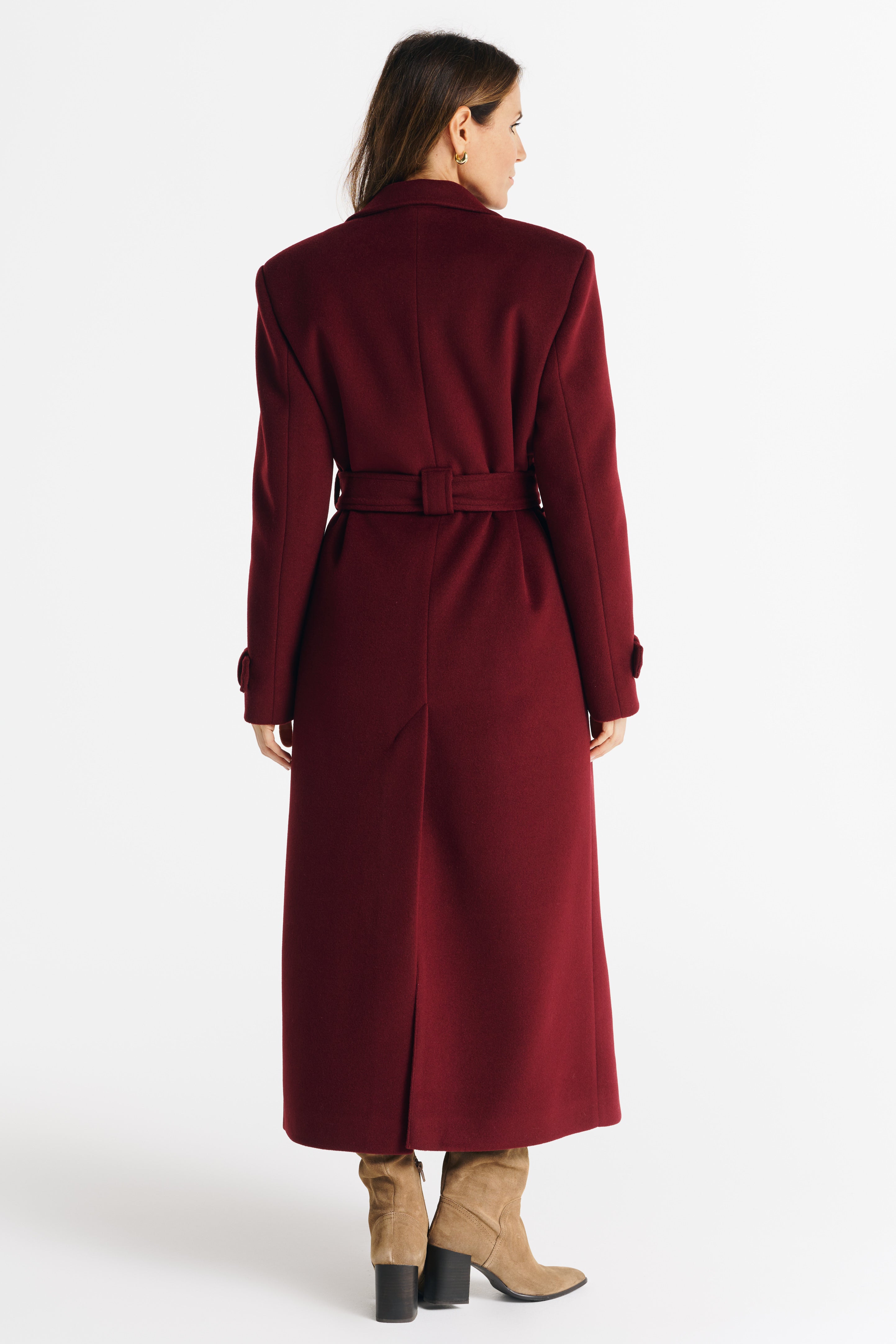 MALWINA maxi coat burgundy