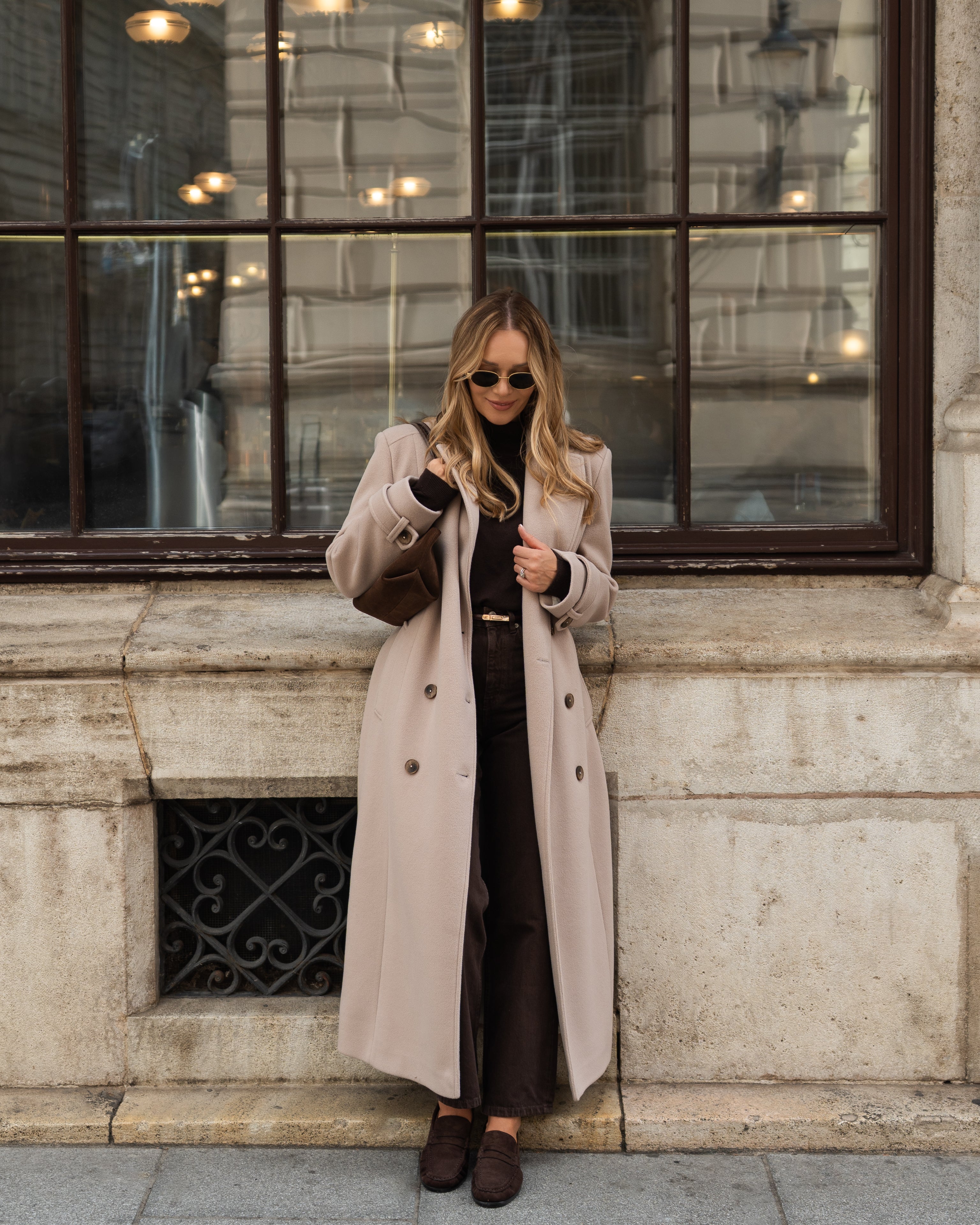 MALWINA maxi coat beige