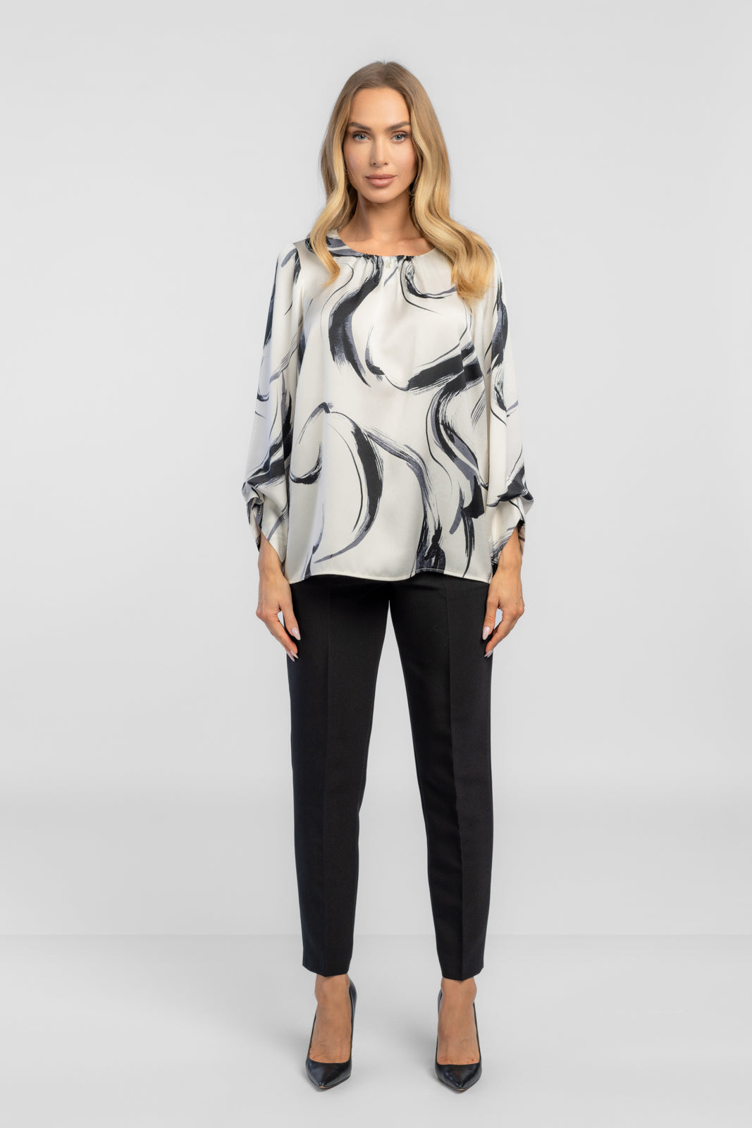 LUCY cream print blouse