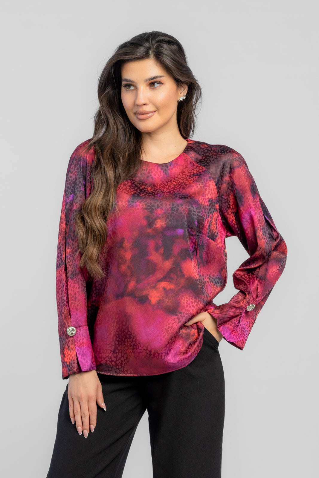 MARY blouse purple print