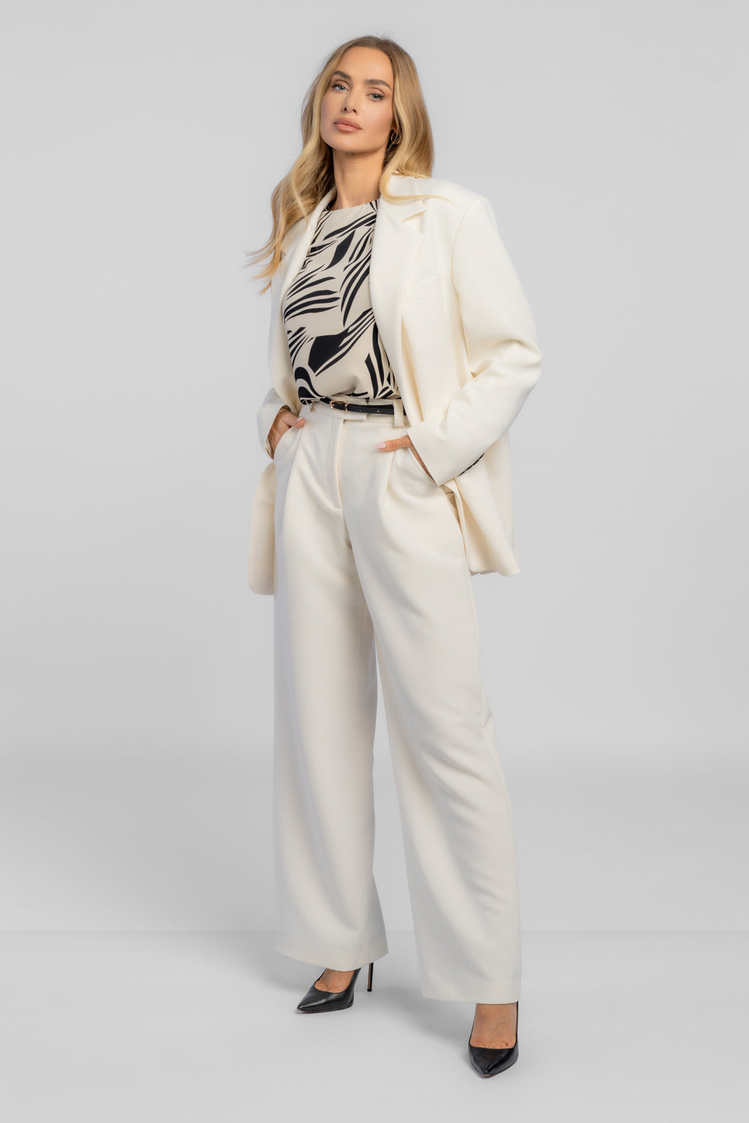 VERA beige print blouse