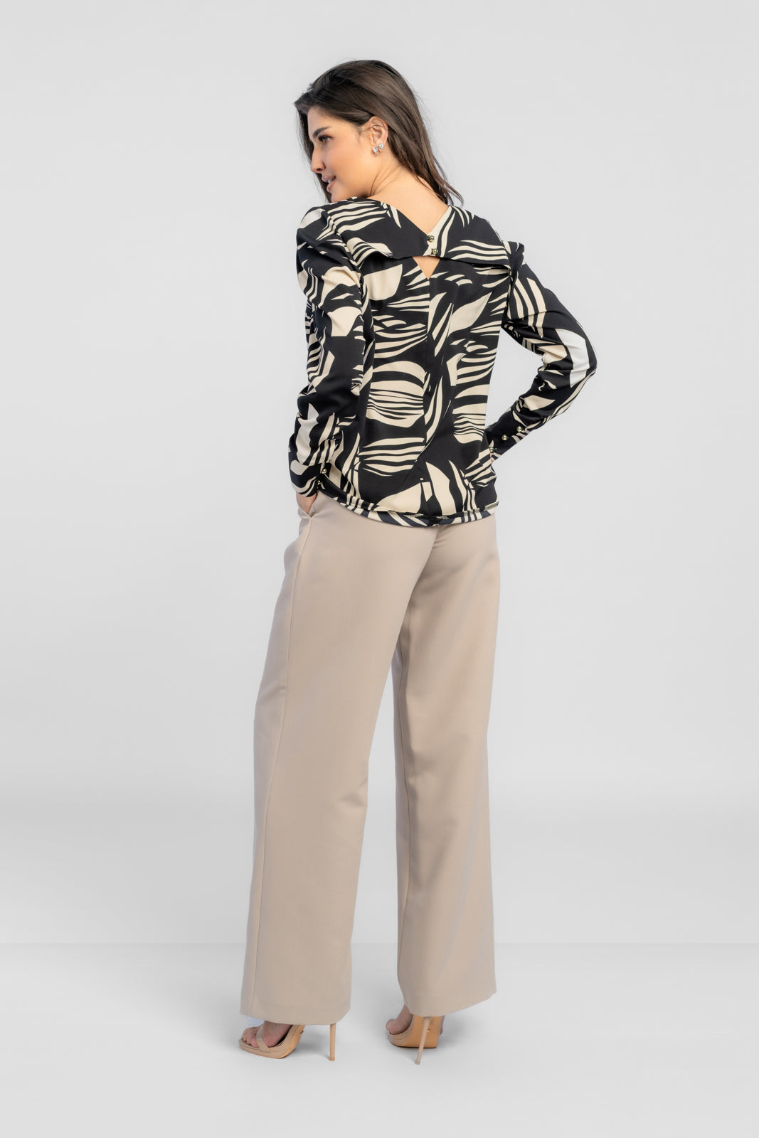 VERA blouse black print