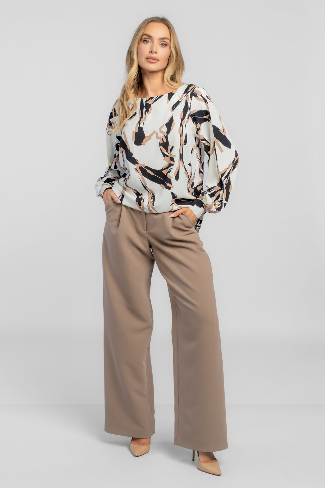 VERA cream print blouse